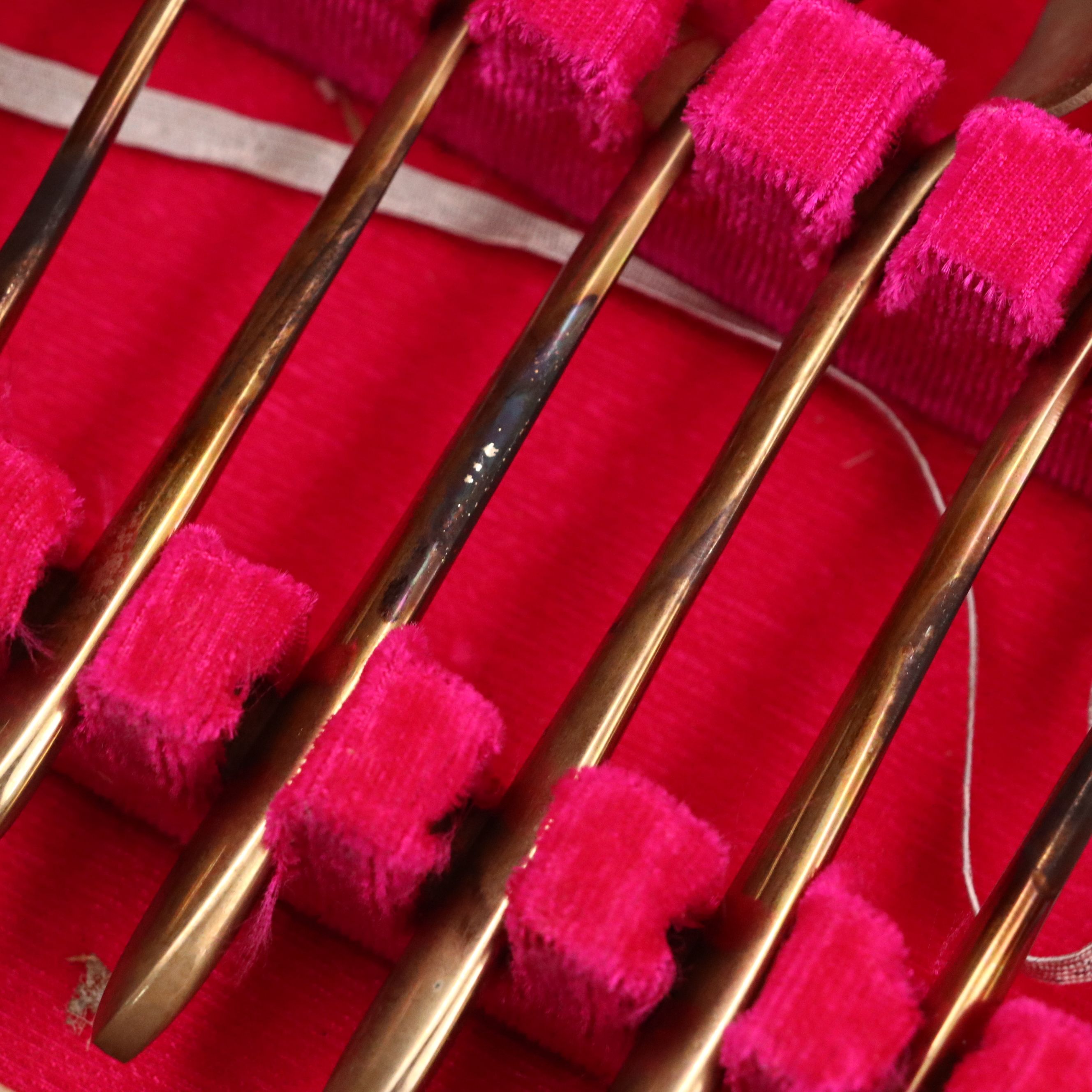 James of Bangkok Thailand Bronze Flatware in Case, Mid-20th Century