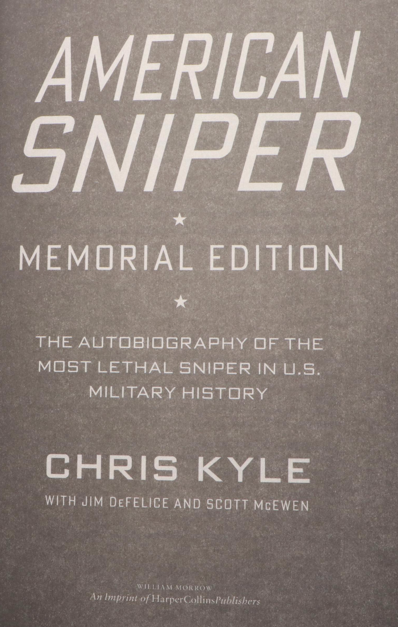 Memorial Edition "American Sniper" by Chris Kyle, 2015