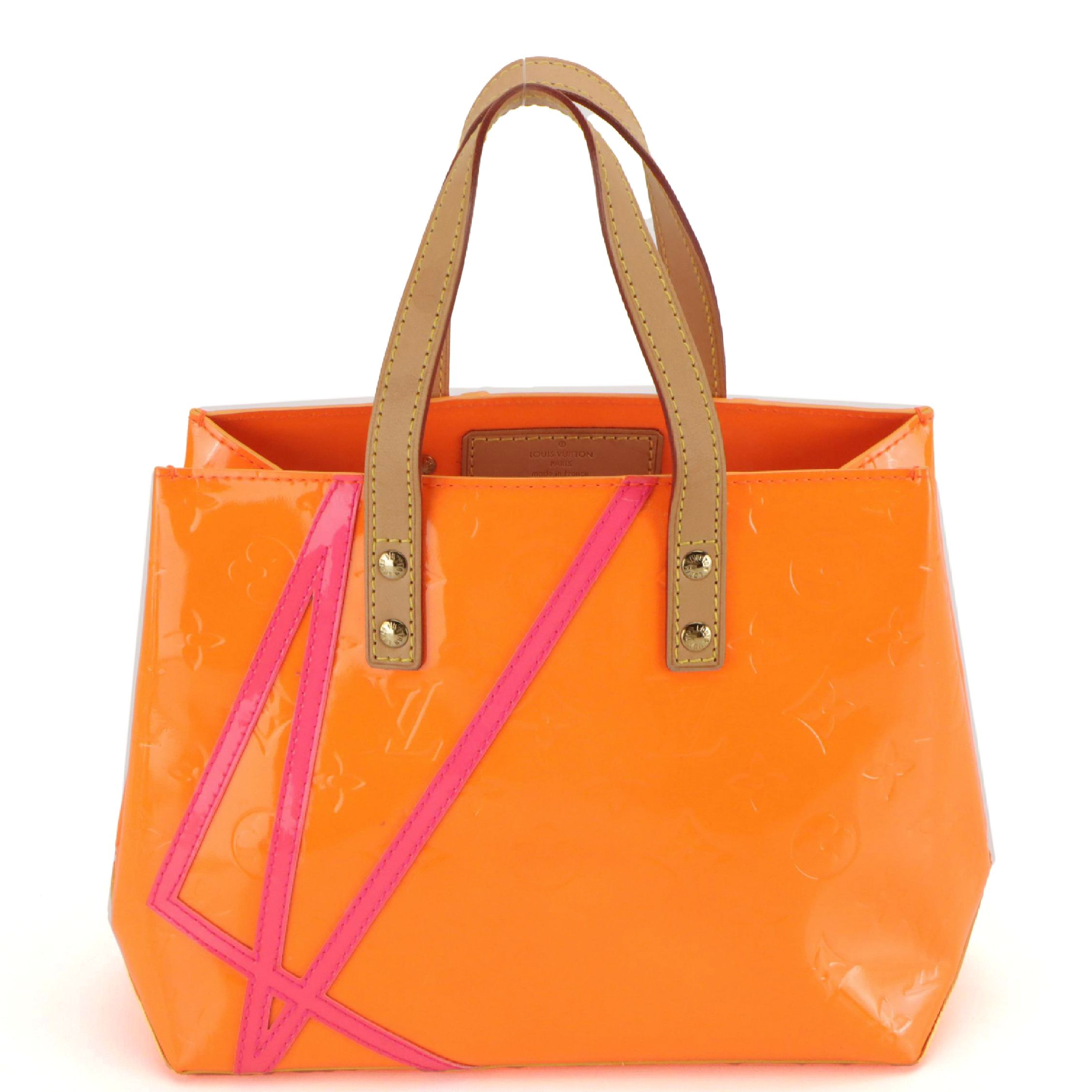 Louis Vuitton x Robert Wilson Reade PM Tote in Neon Orange/Pink Monogram Vernis