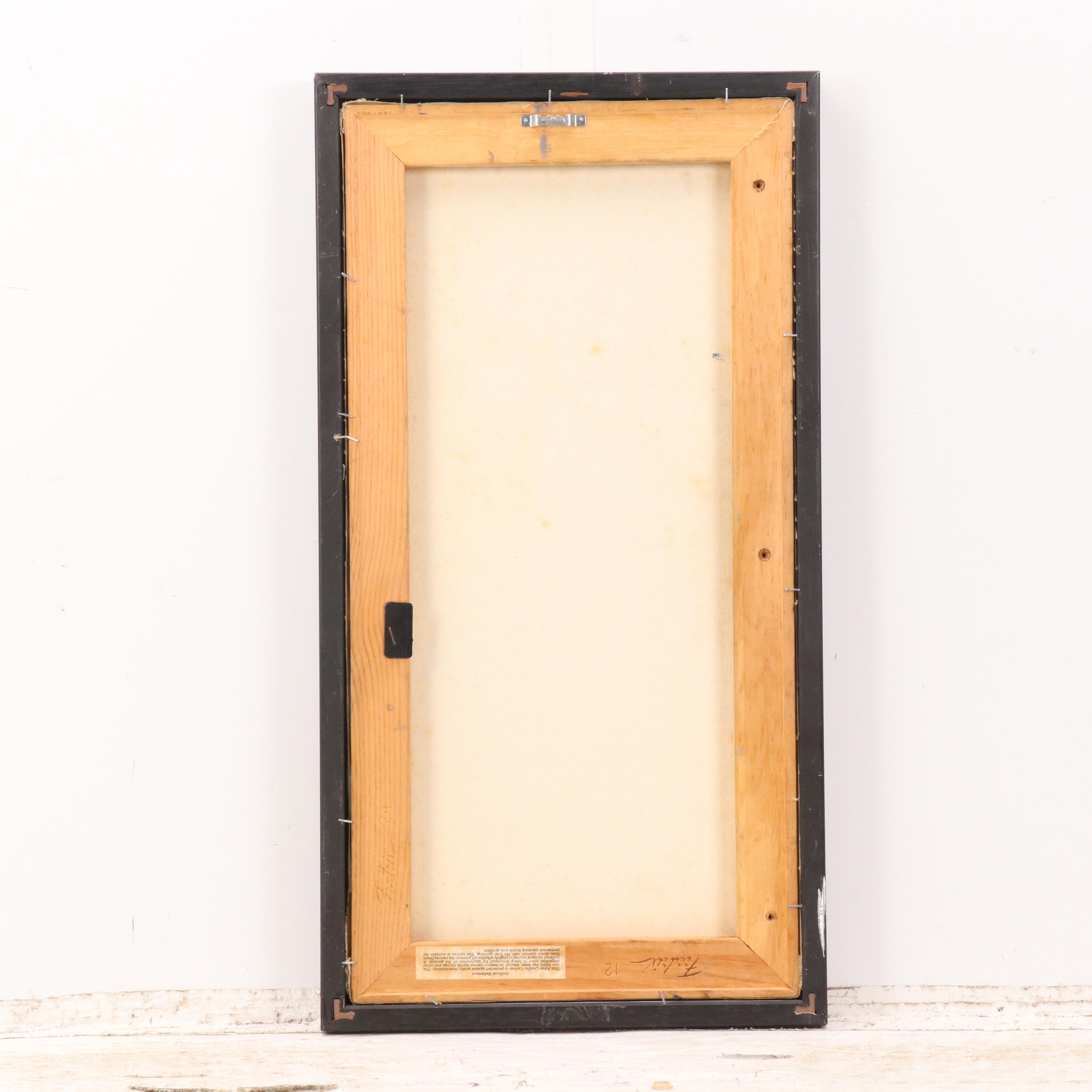 Surrealist Acrylic Painting of Cat in Vibrant Landscape