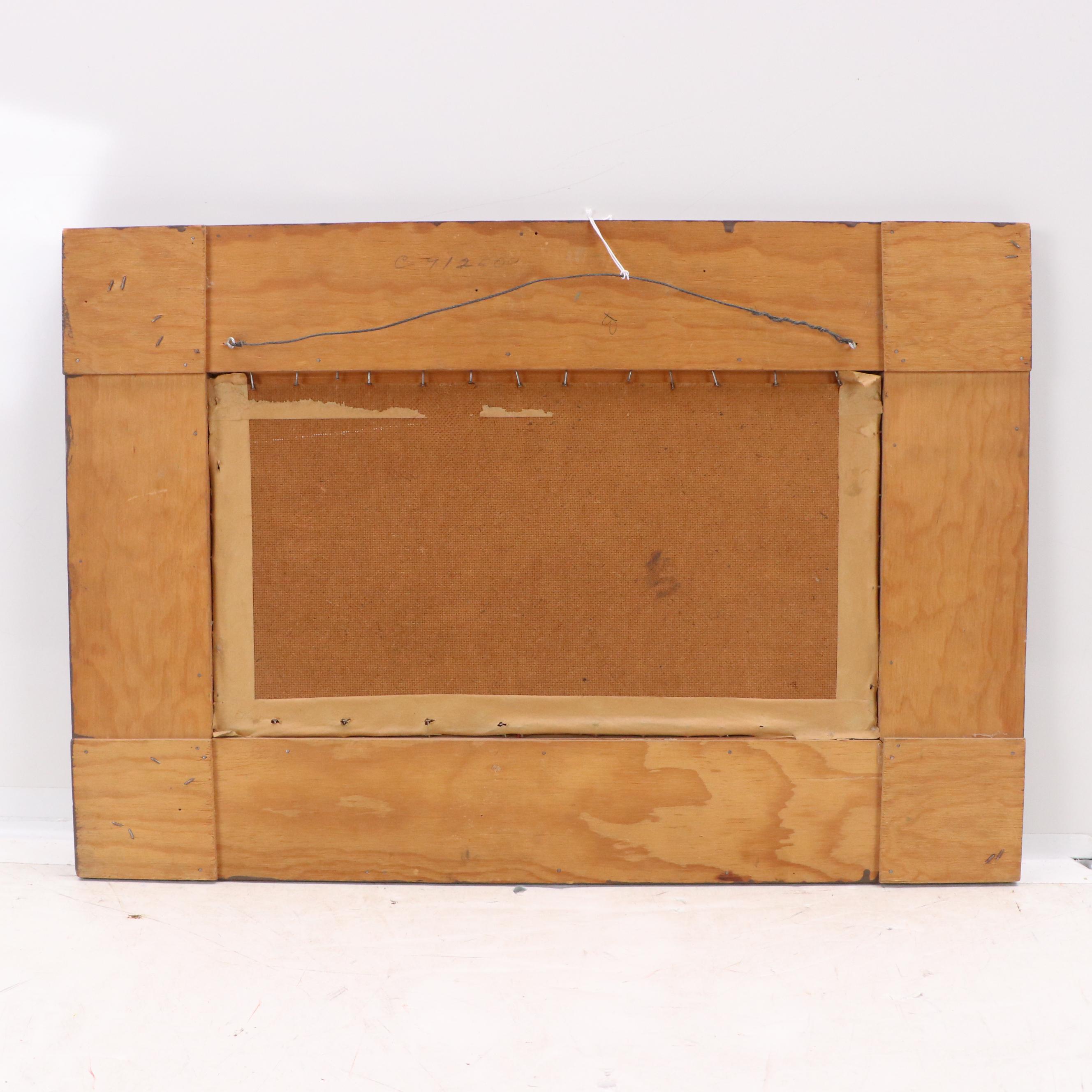 Impasto Stylized Oil Painting of Neighborhood Street Scene, 20th Century