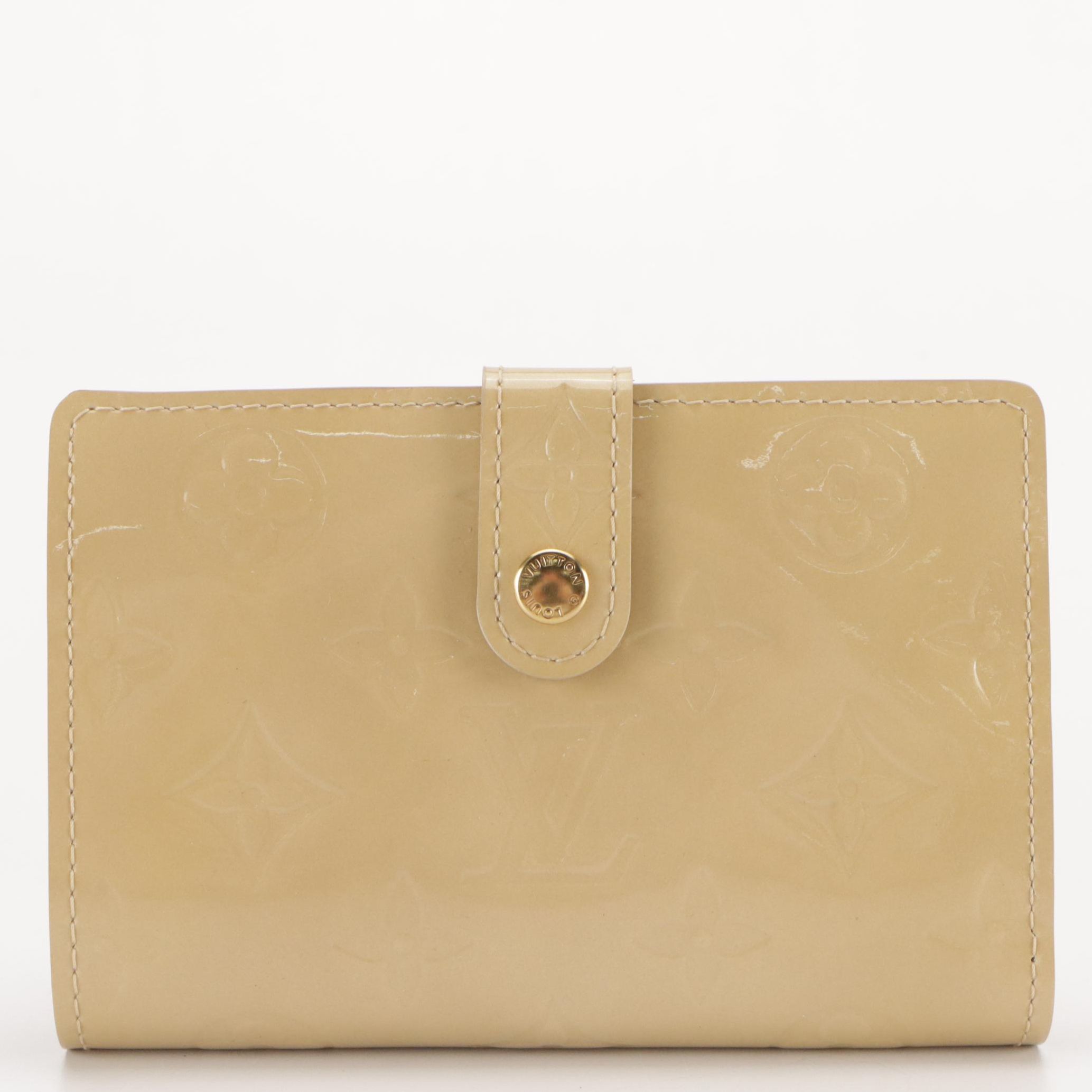Louis Vuitton Porte-Monnaie Billets Viennois in Beige Monogram Vernis Leather