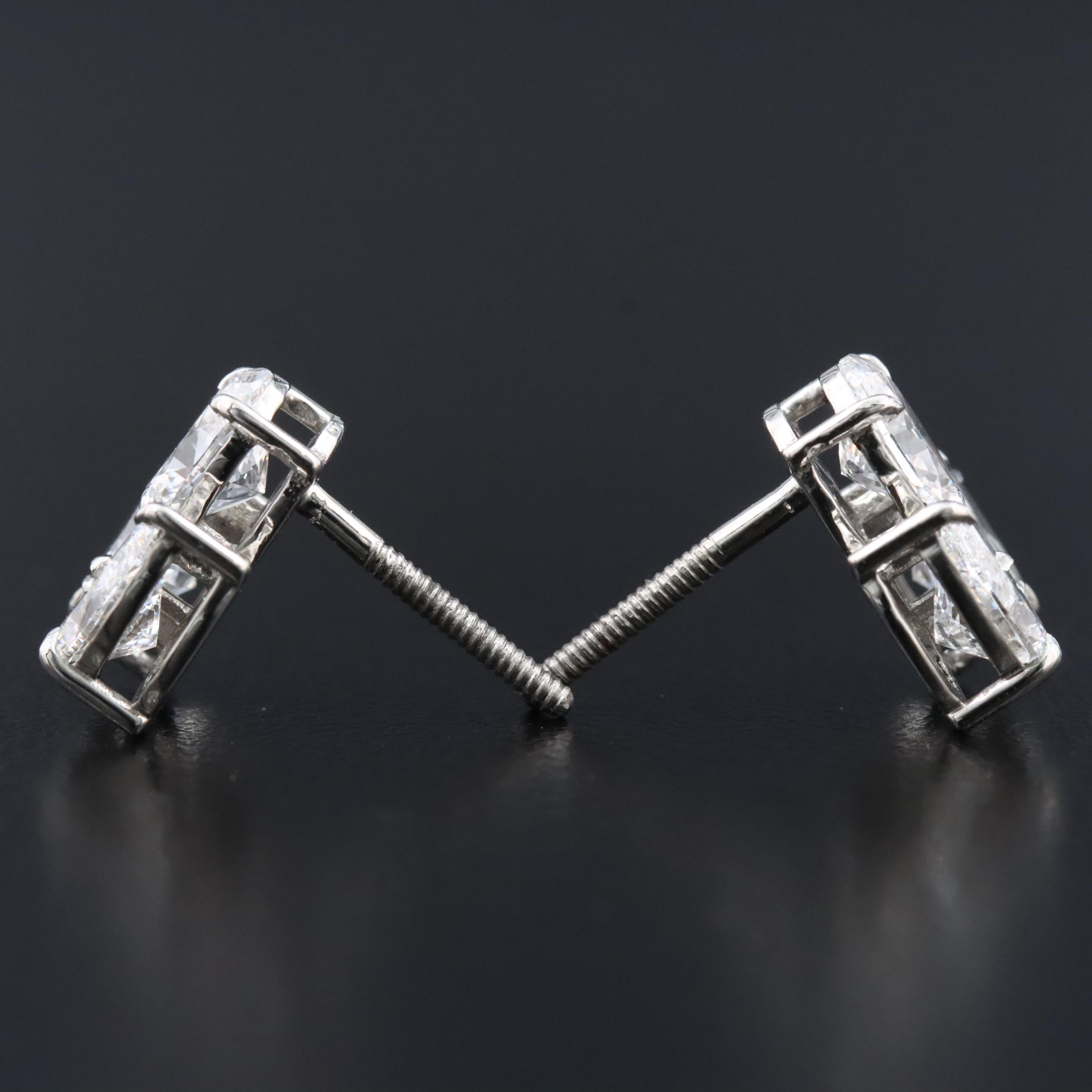 Platinum 3.11 CTW Lab Grown Diamond Earrings