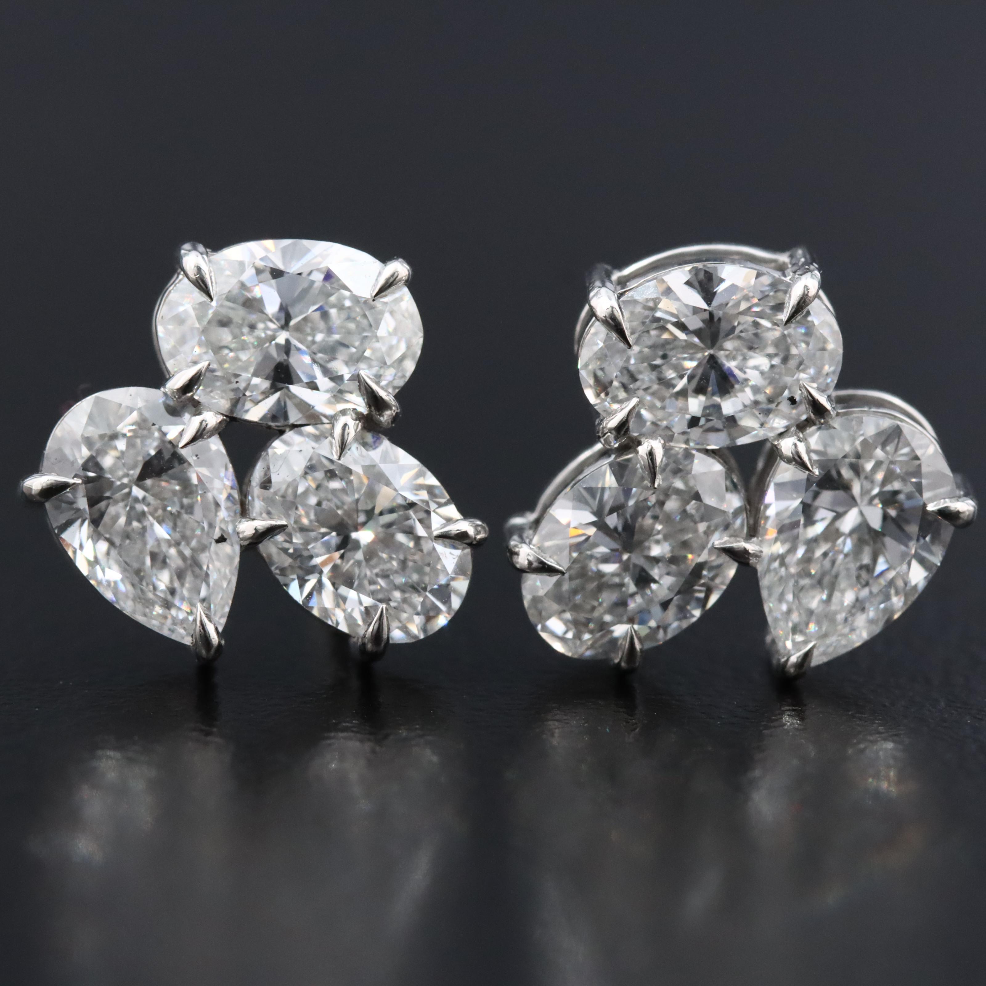 Platinum 3.11 CTW Lab Grown Diamond Earrings