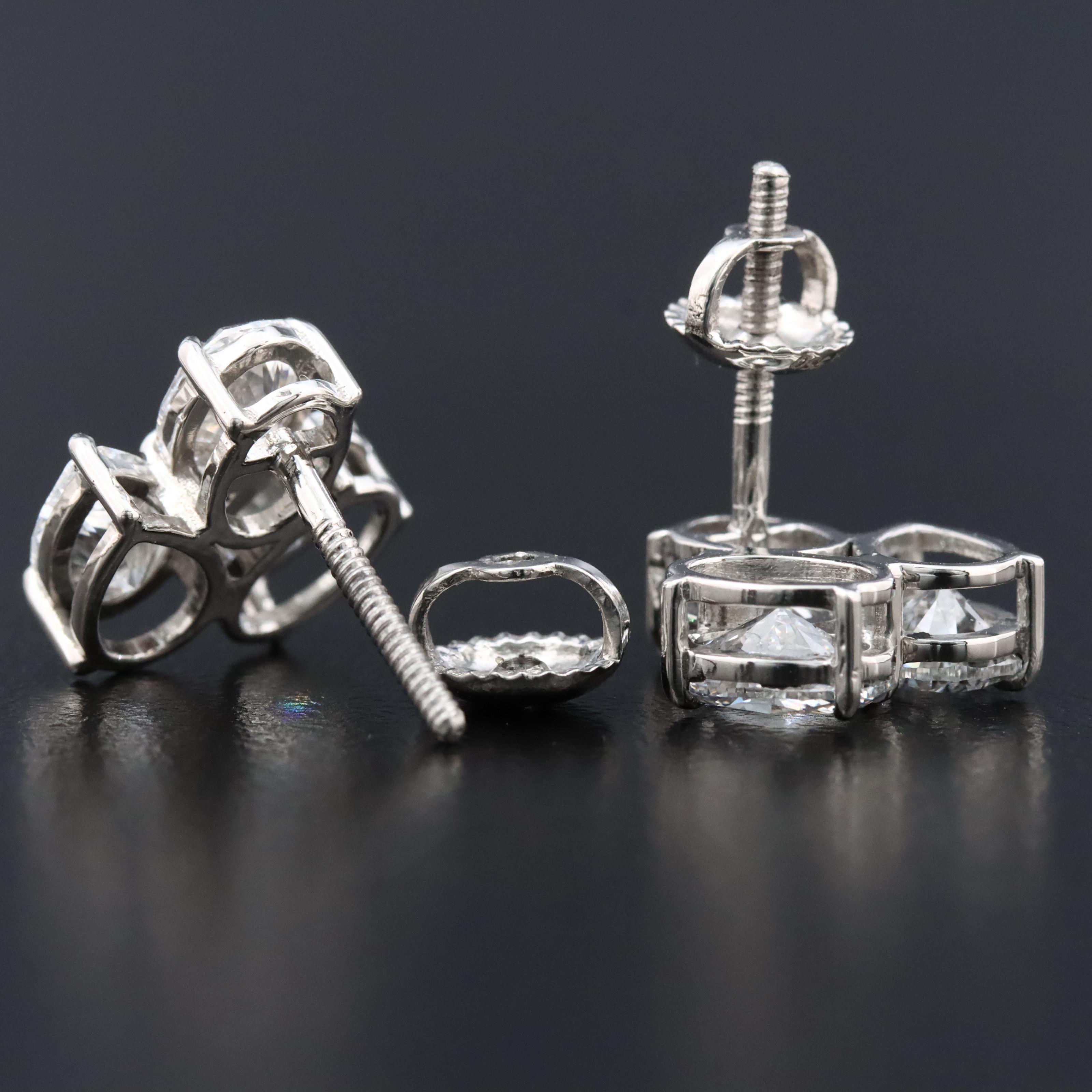 Platinum 3.11 CTW Lab Grown Diamond Earrings