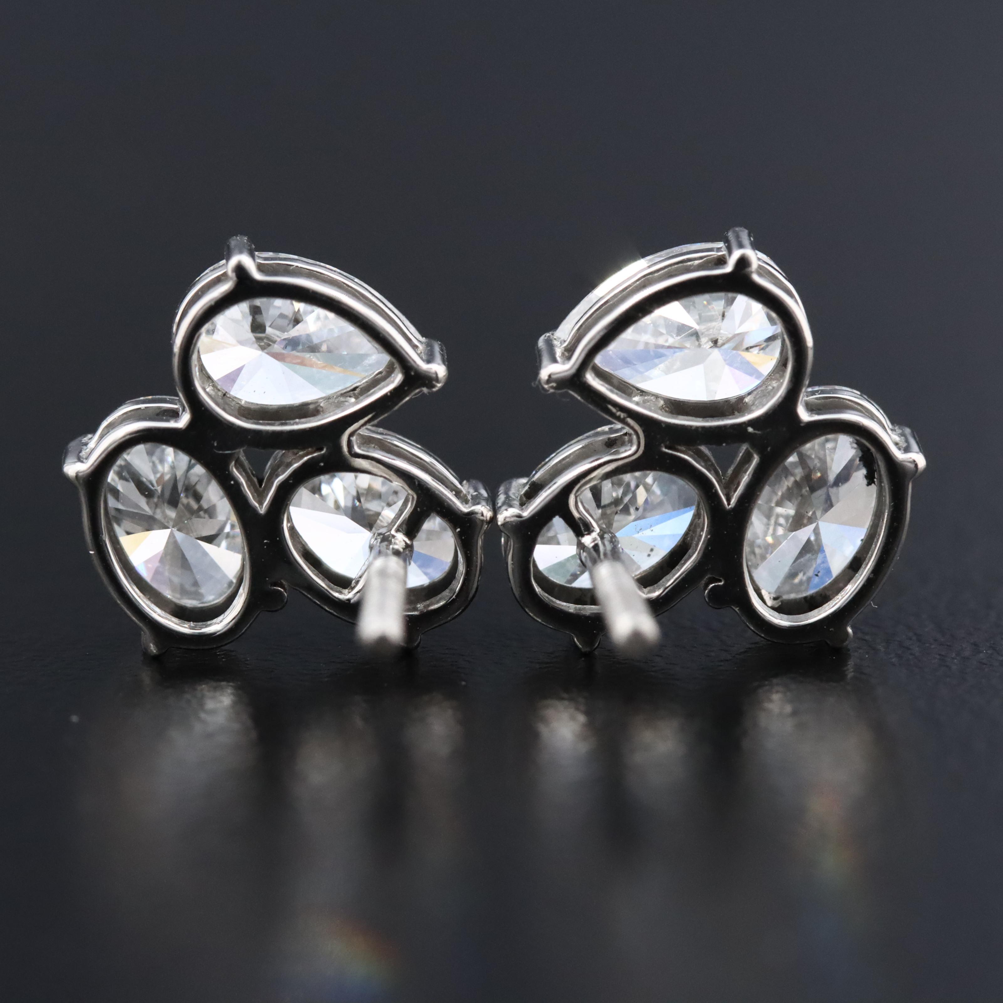 Platinum 3.11 CTW Lab Grown Diamond Earrings