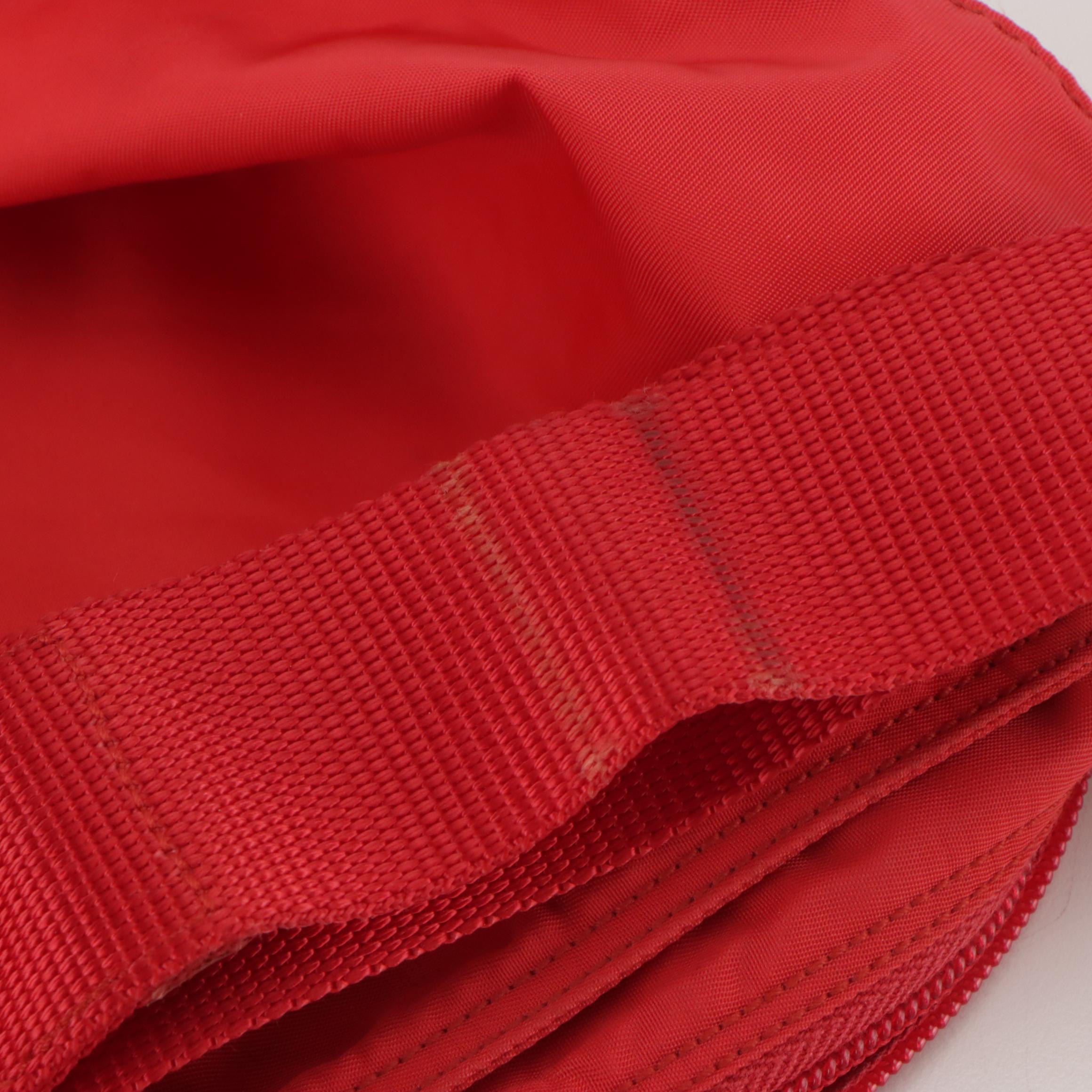 Prada Flat Crossbody Bag in Red Tessuto Nylon