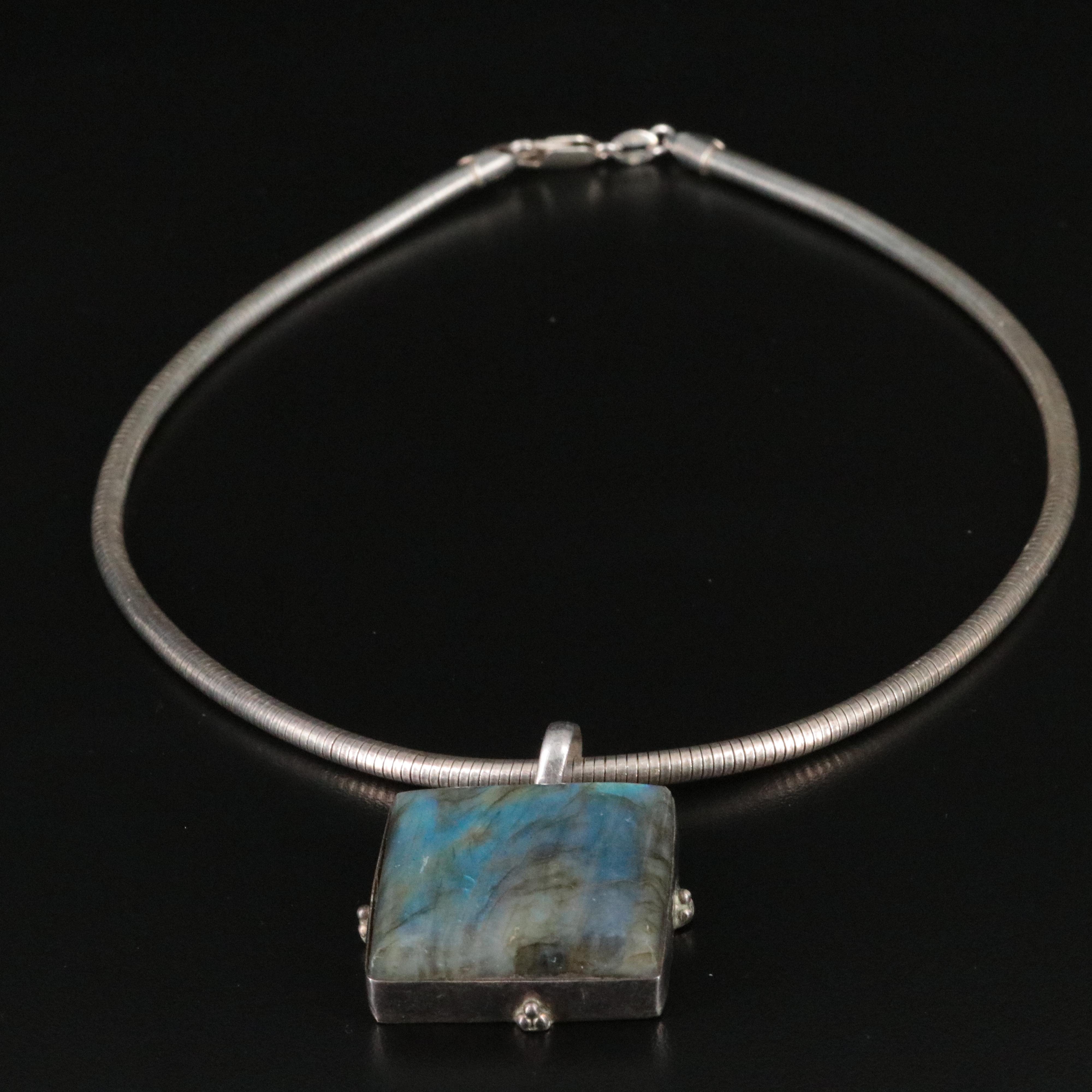 Sterling Labradorite Pendant Necklace