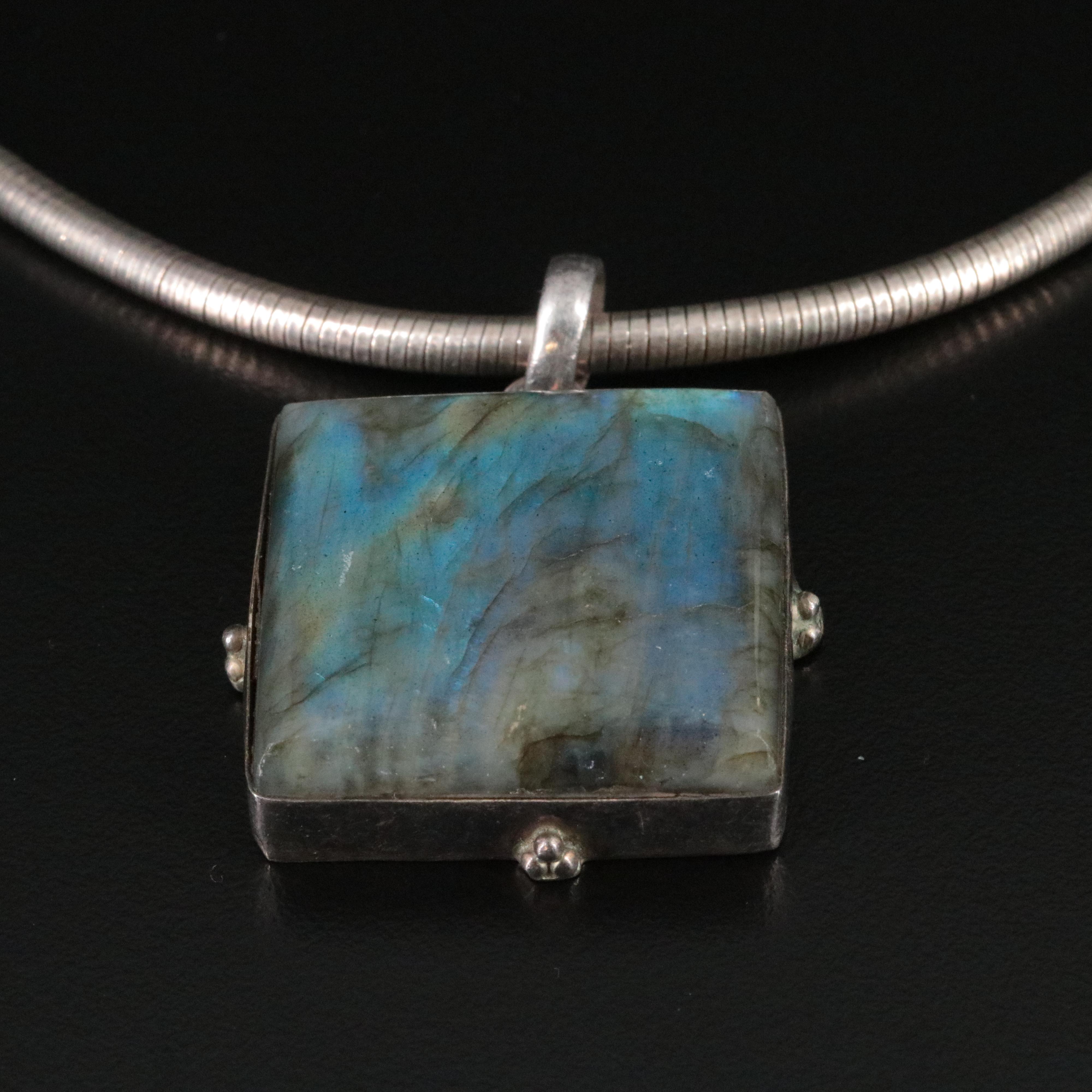 Sterling Labradorite Pendant Necklace