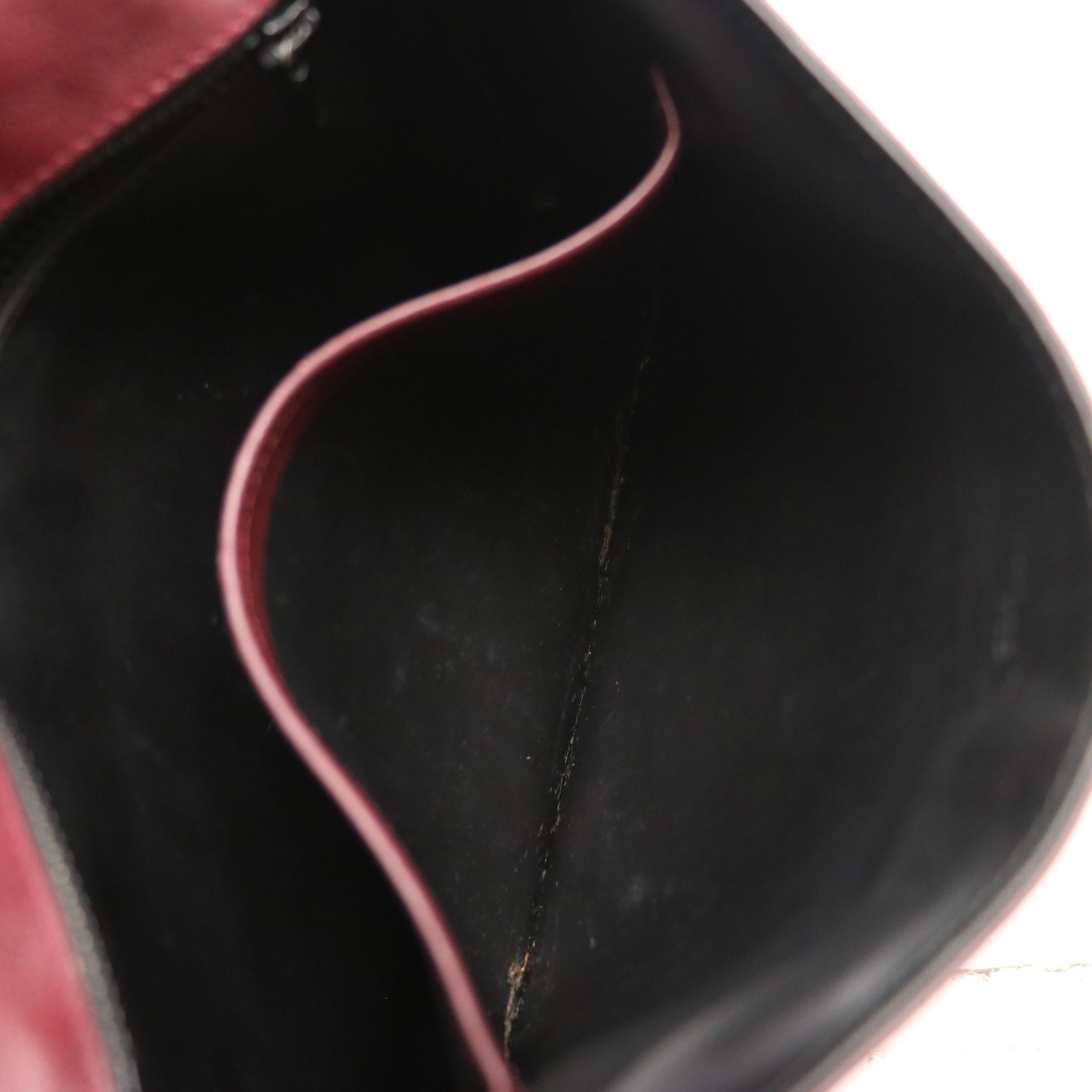 Celine Vintage Saddle-Flap Shoulder Bag in Burgundy Diamond-Stitched Leather