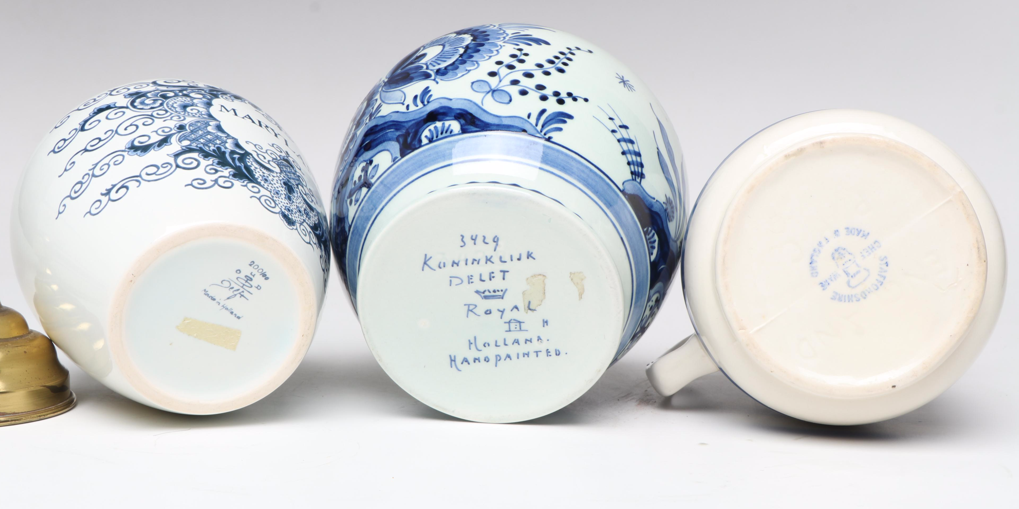 Delft "Maryland" Porcelain Tobacco Jar and Other Ceramic Table Accessories