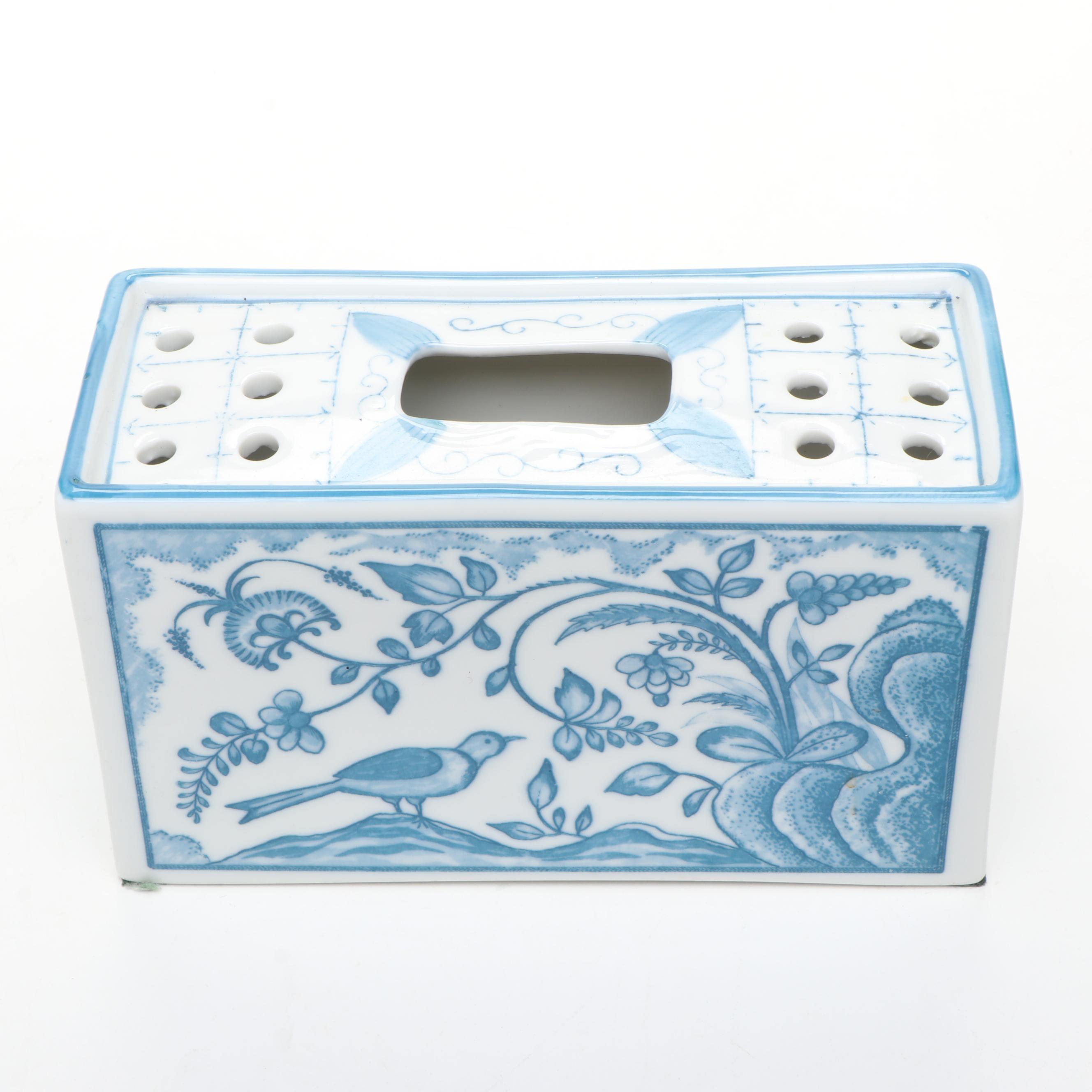 Delft "Maryland" Porcelain Tobacco Jar and Other Ceramic Table Accessories