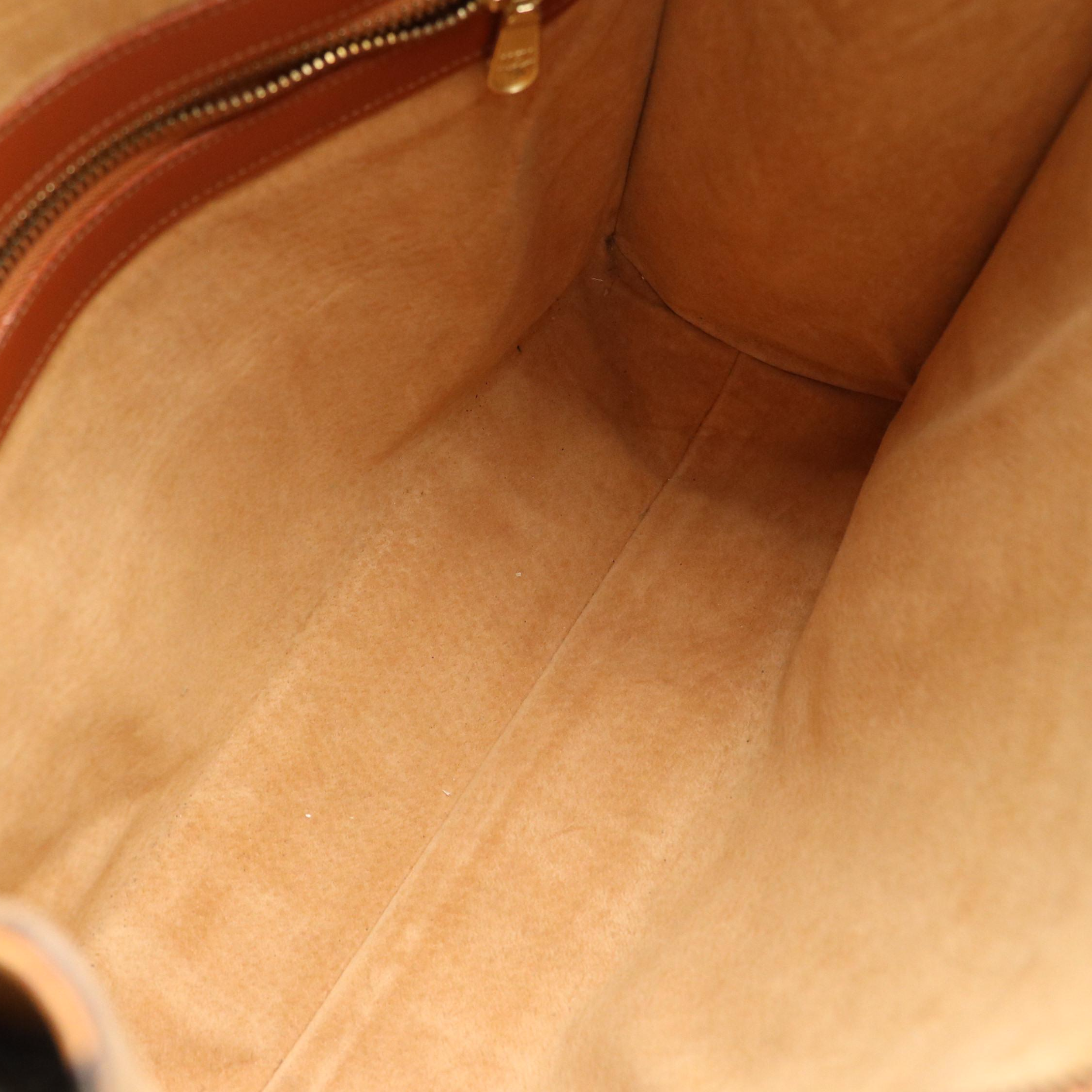 MCM Long Handle Zip Tote in Cognac Visetos Canvas