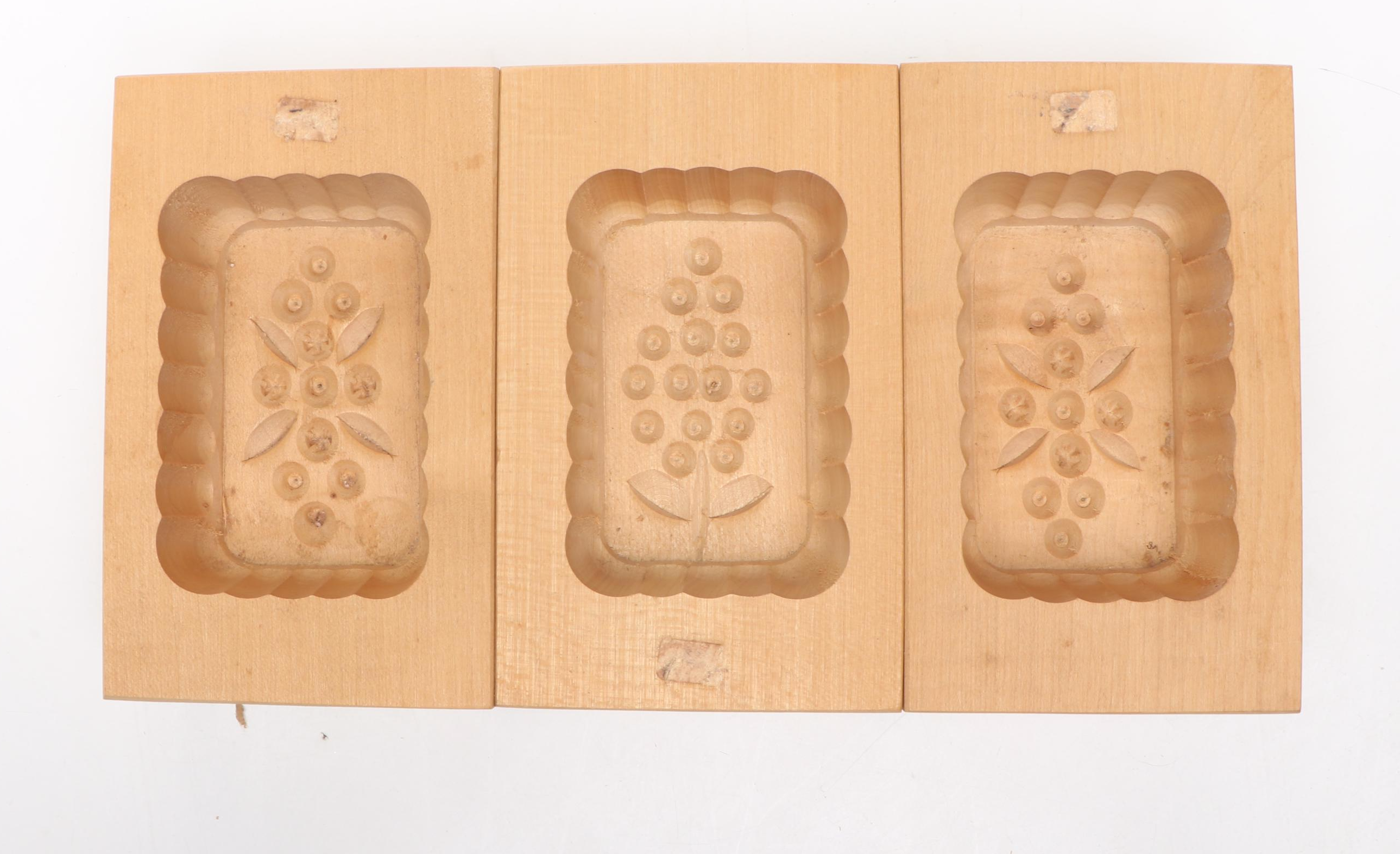 Singaporean Hand-Carved Wood Cookie Molds with Western German Cake Molds