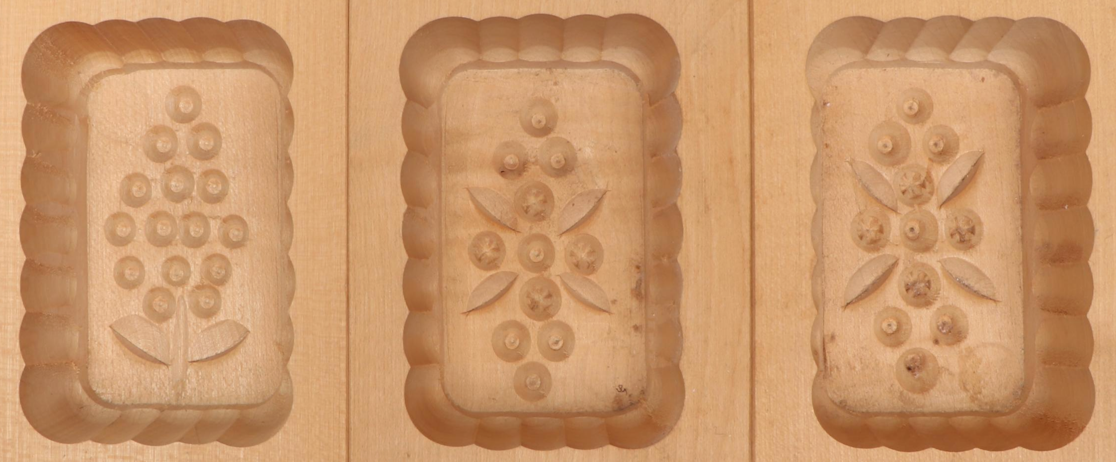 Singaporean Hand-Carved Wood Cookie Molds with Western German Cake Molds