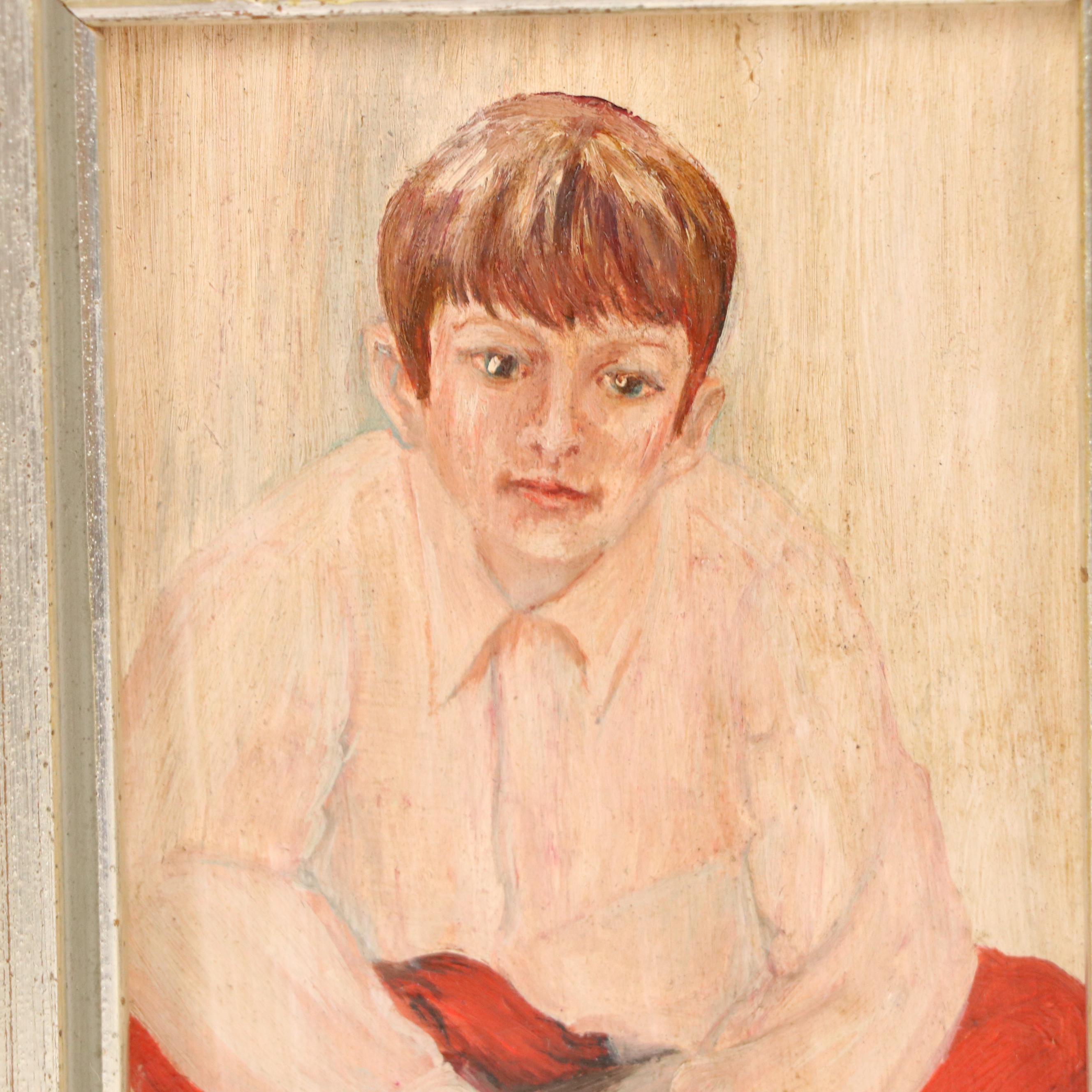 Portrait Oil Painting of Seated Boy