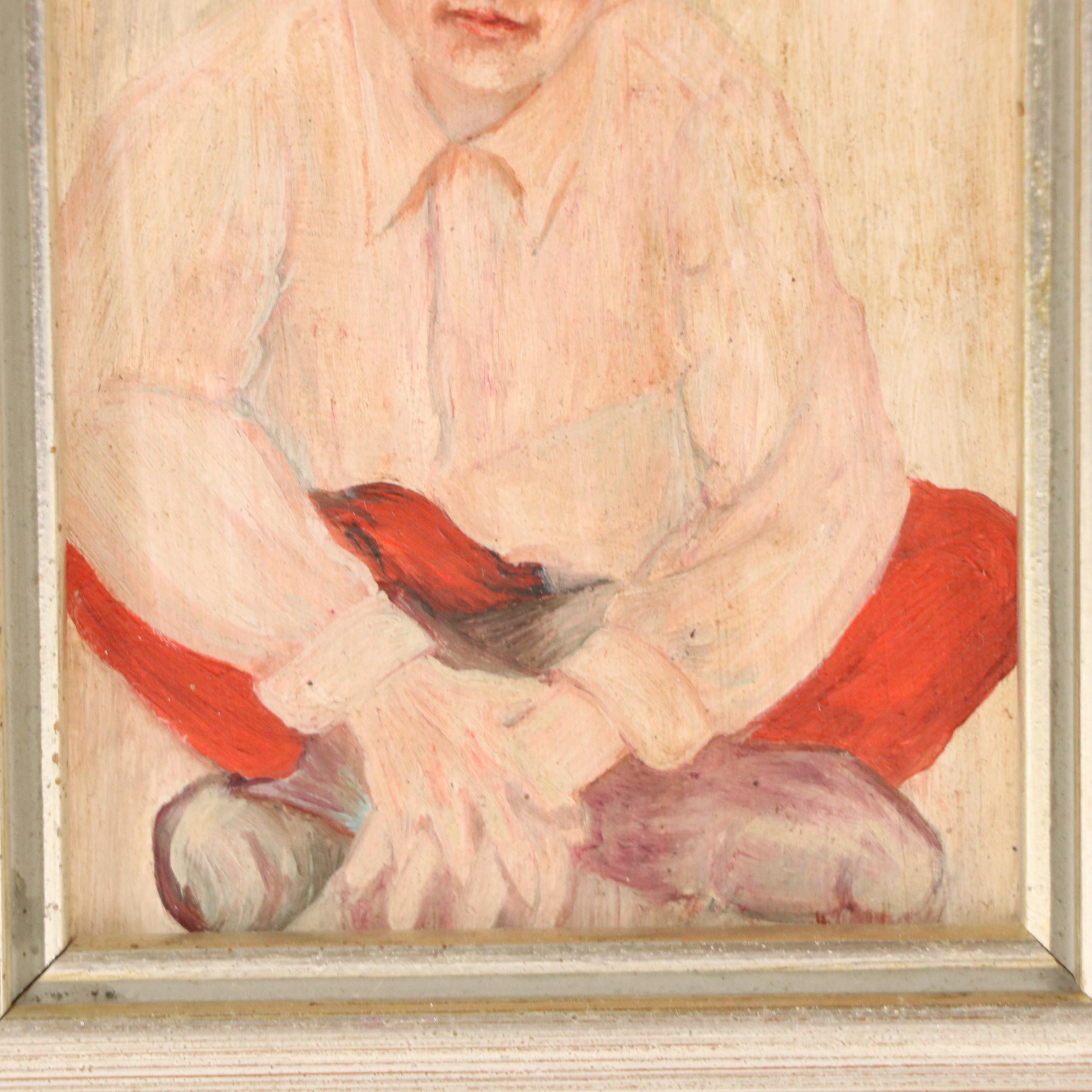 Portrait Oil Painting of Seated Boy