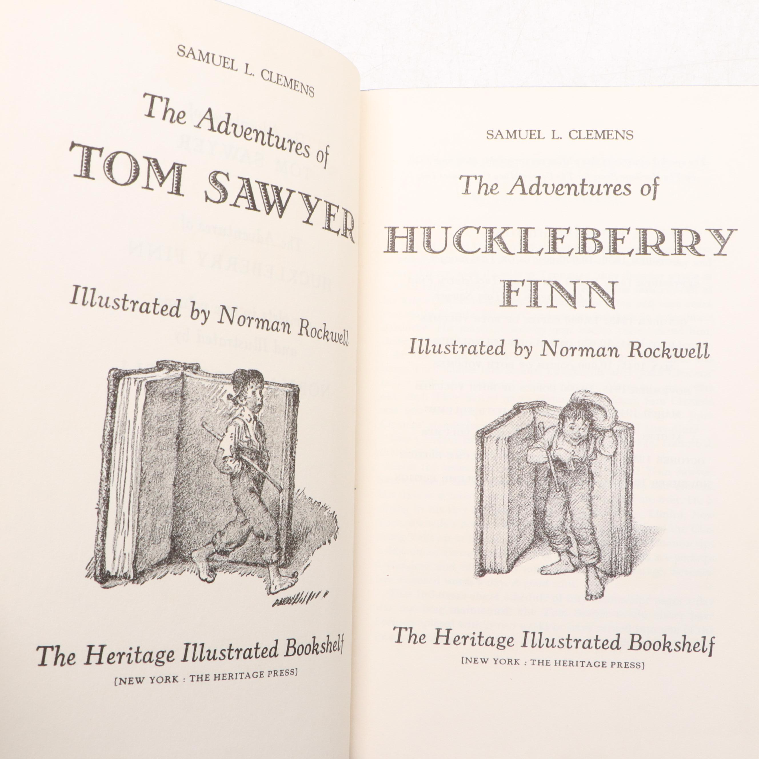 Norman Rockwell Illustrated "Tom Sawyer and Huckleberry Finn" by Mark Twain