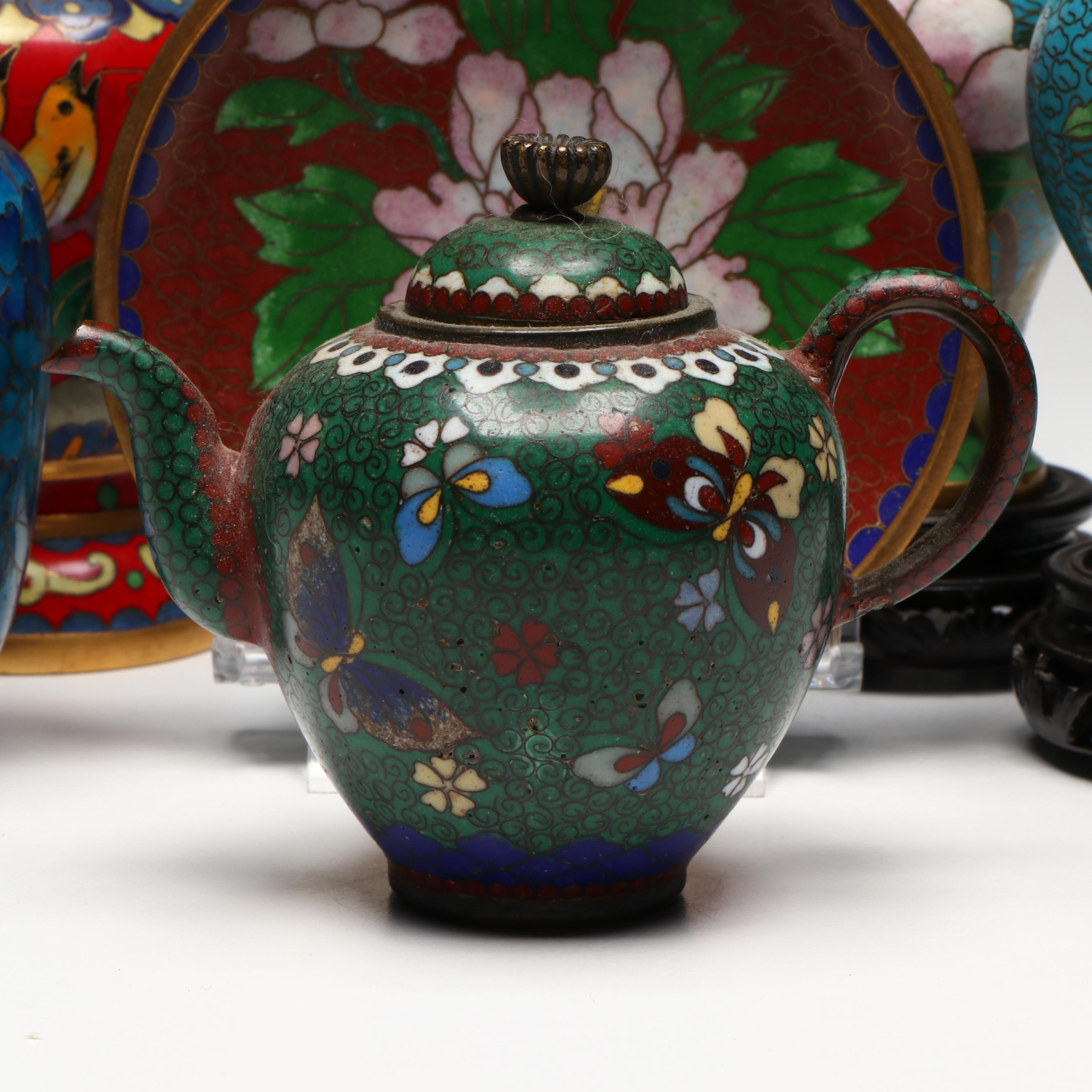 Chinese Cloisonné Vases and Other Decor