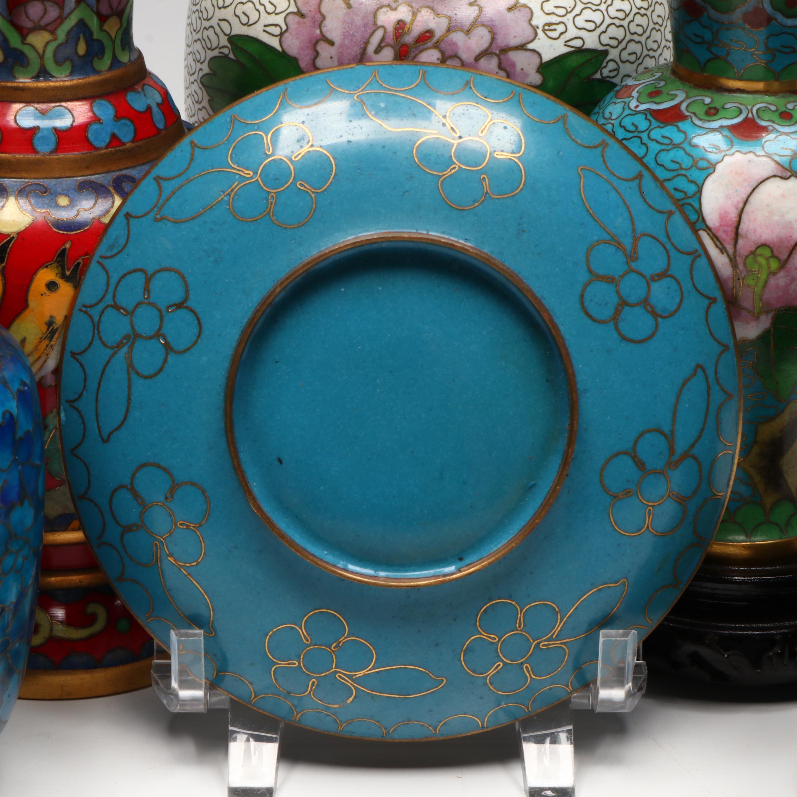 Chinese Cloisonné Vases and Other Decor