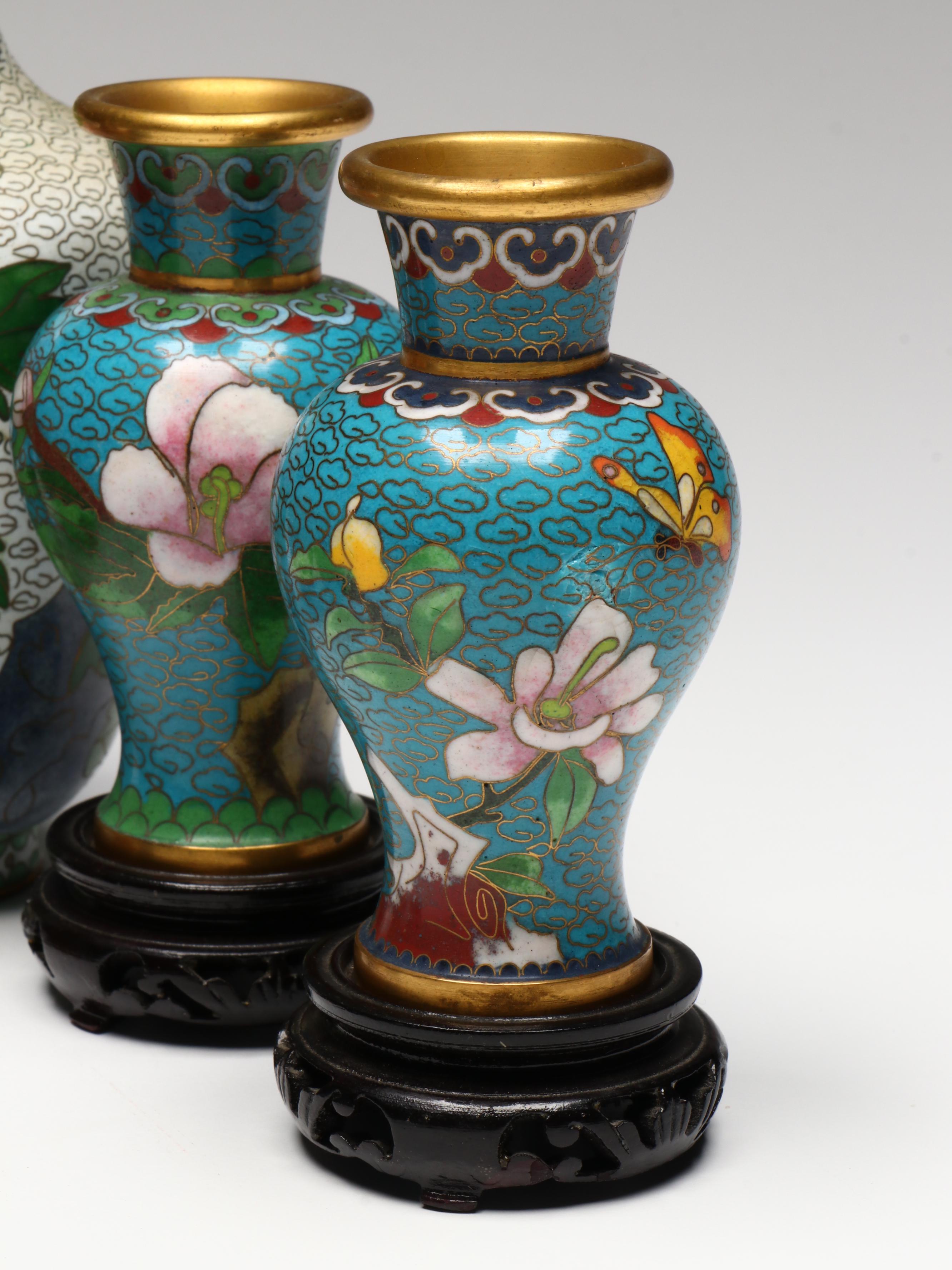 Chinese Cloisonné Vases and Other Decor