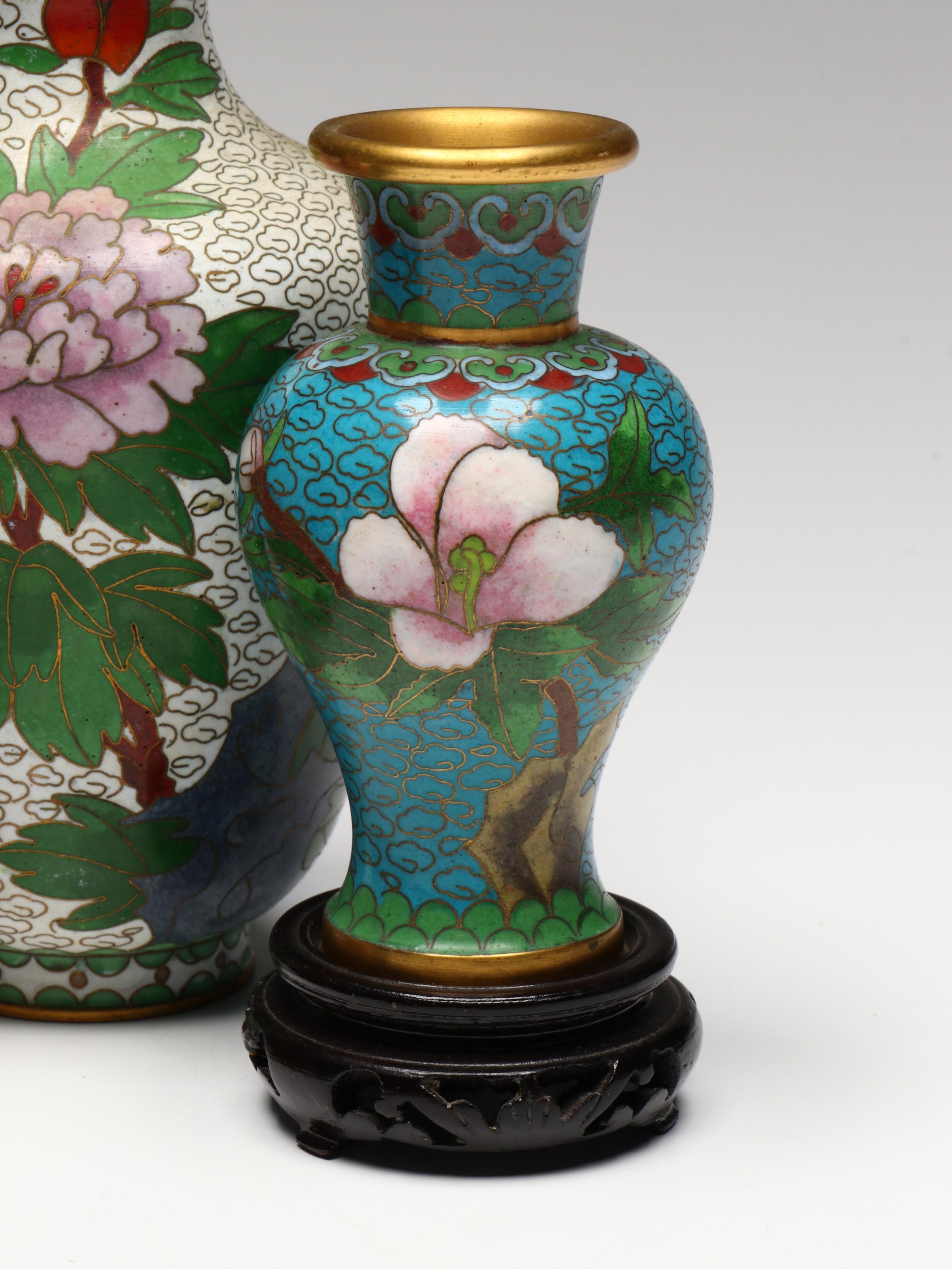 Chinese Cloisonné Vases and Other Decor
