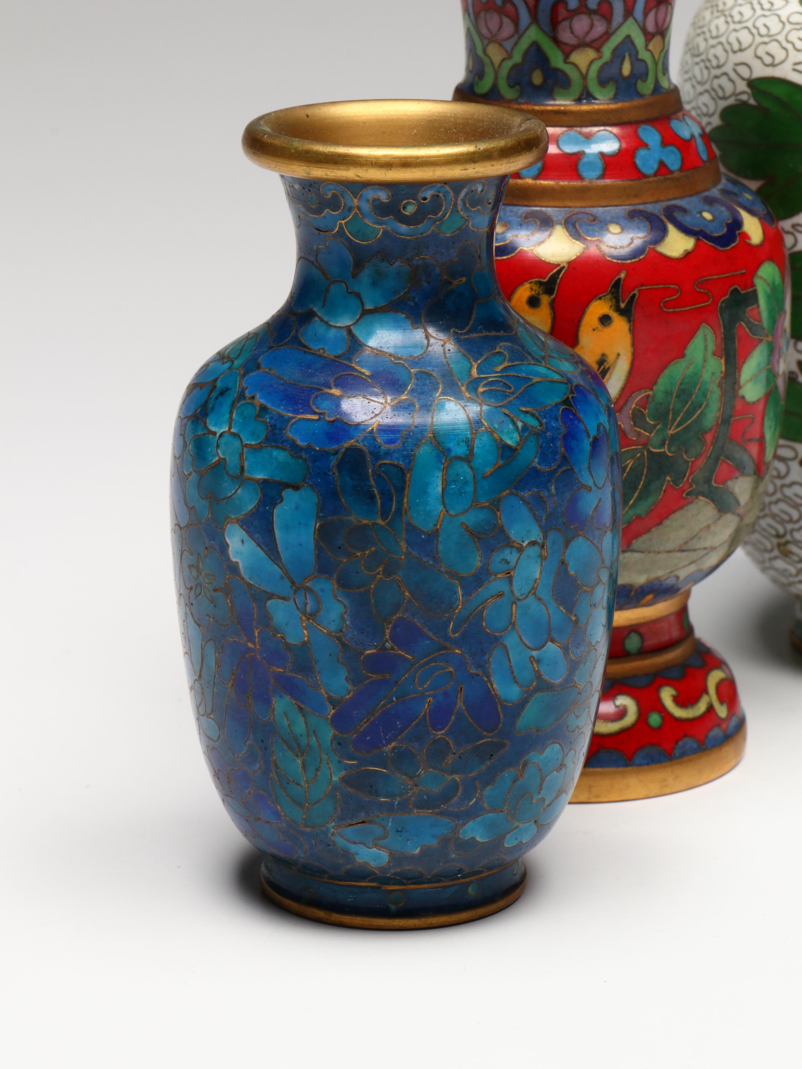 Chinese Cloisonné Vases and Other Decor