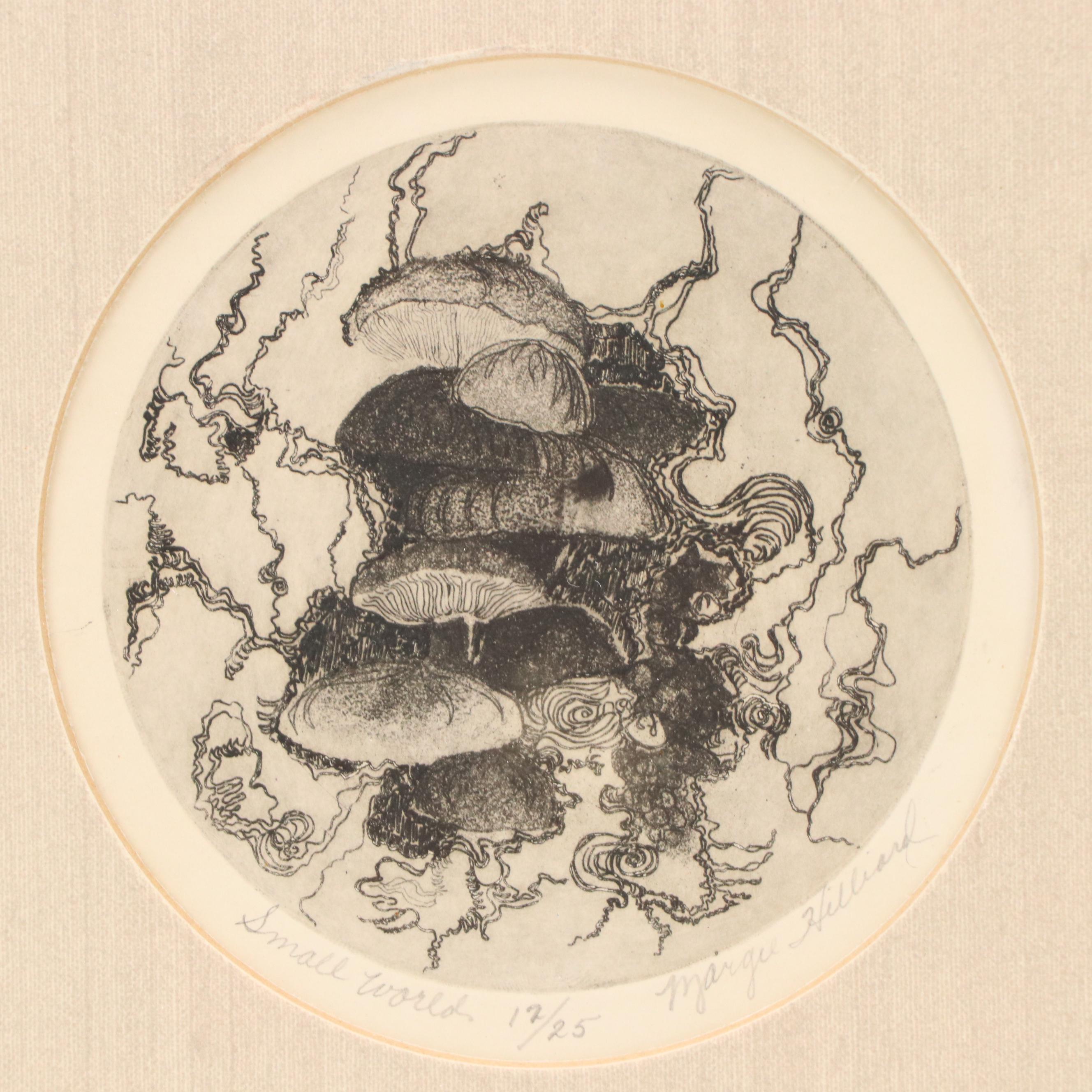 Margie Hilliand Etching "Small World"