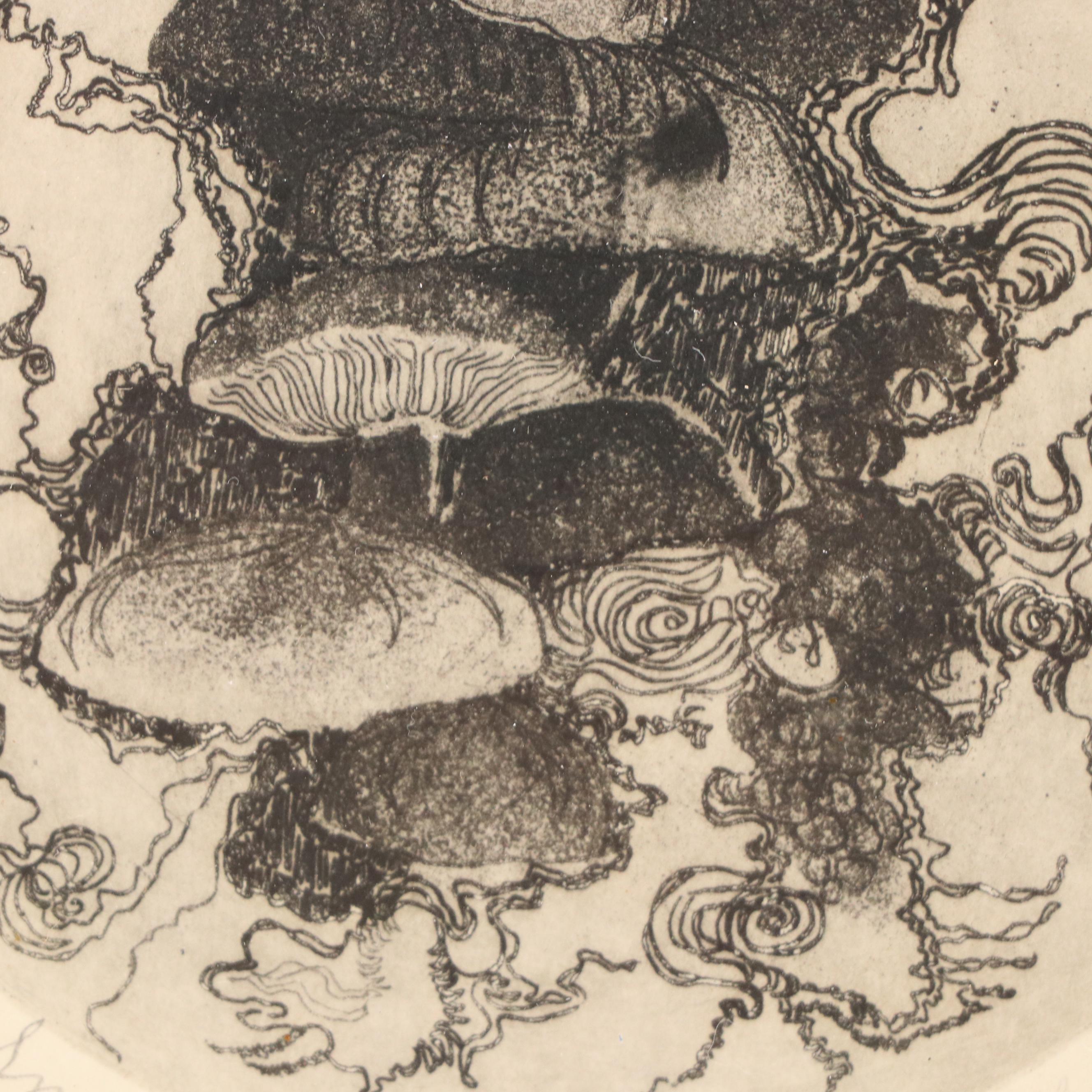 Margie Hilliand Etching "Small World"