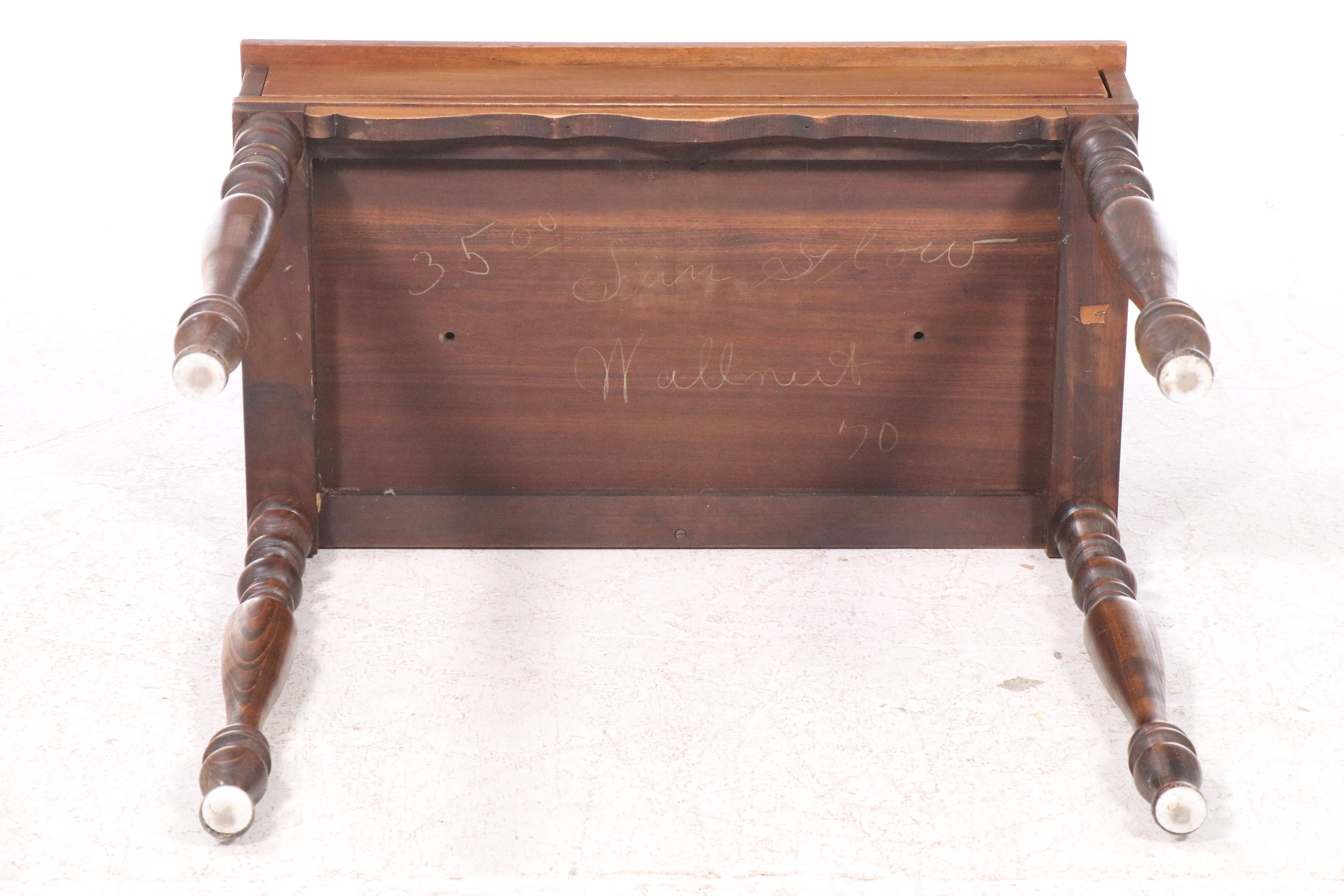American Colonial Style Walnut Spinet Desk, Early 20th Century