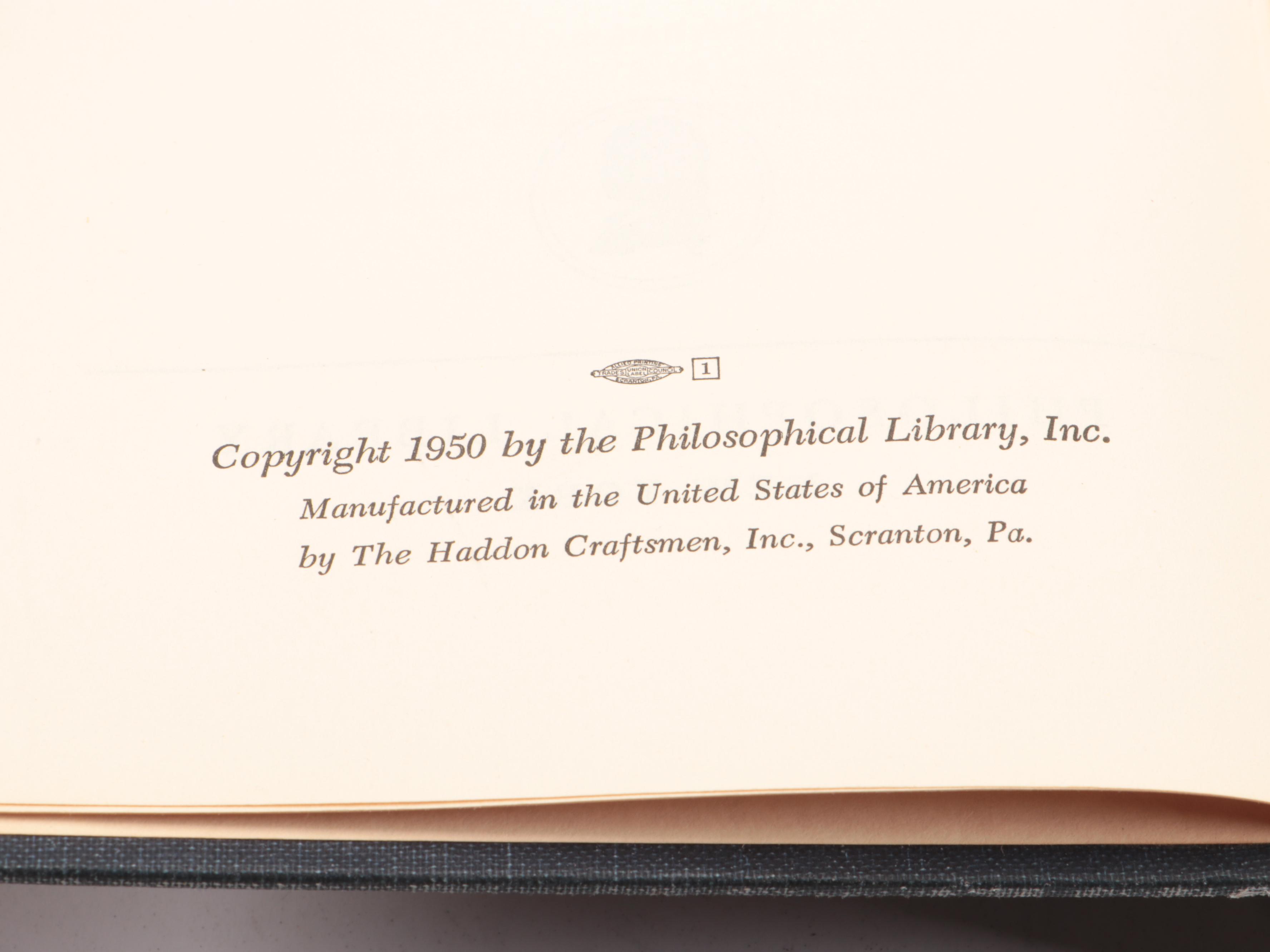 First Printing "Out of My Later Years" by Albert Einstein, 1950