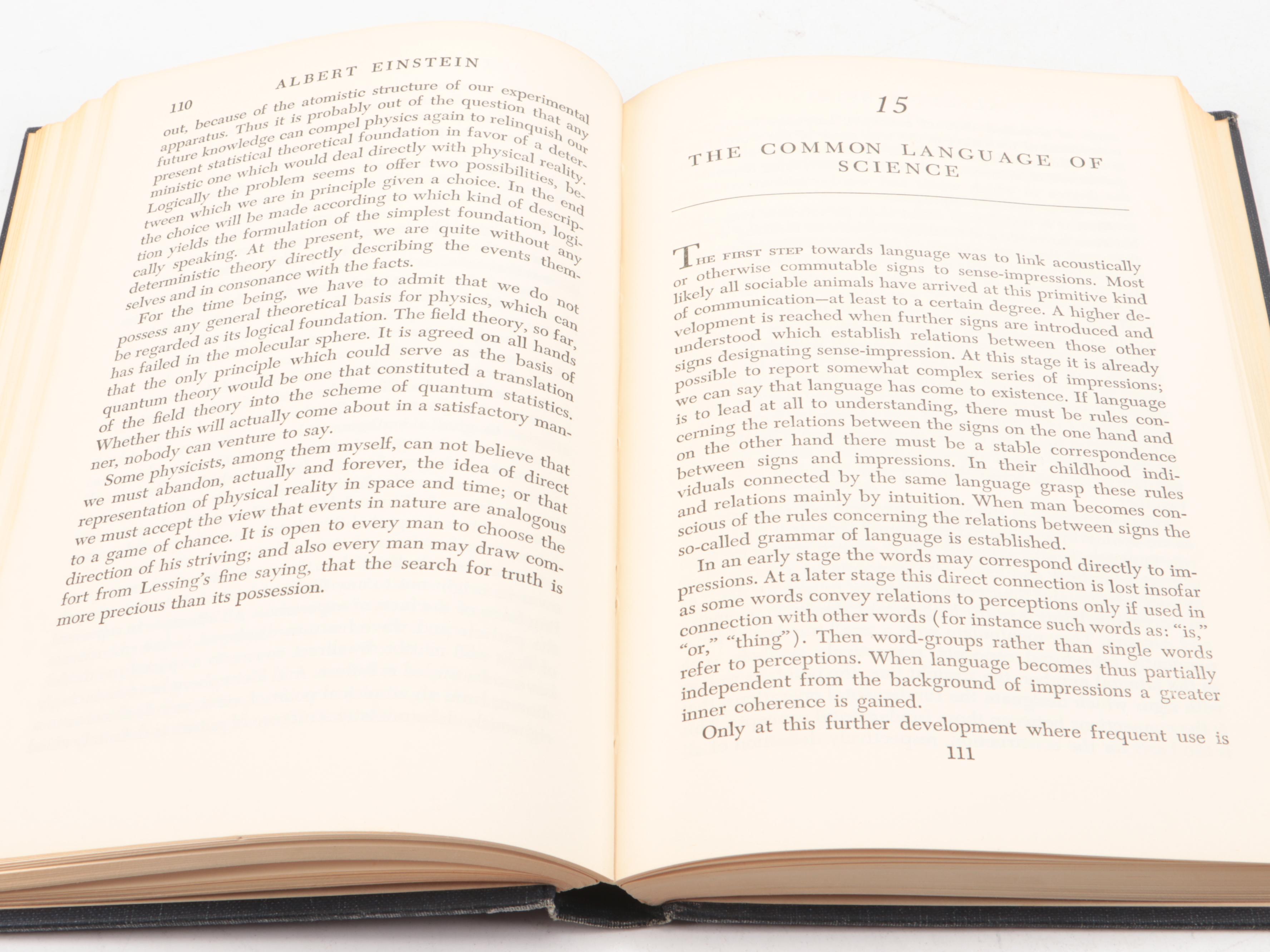 First Printing "Out of My Later Years" by Albert Einstein, 1950