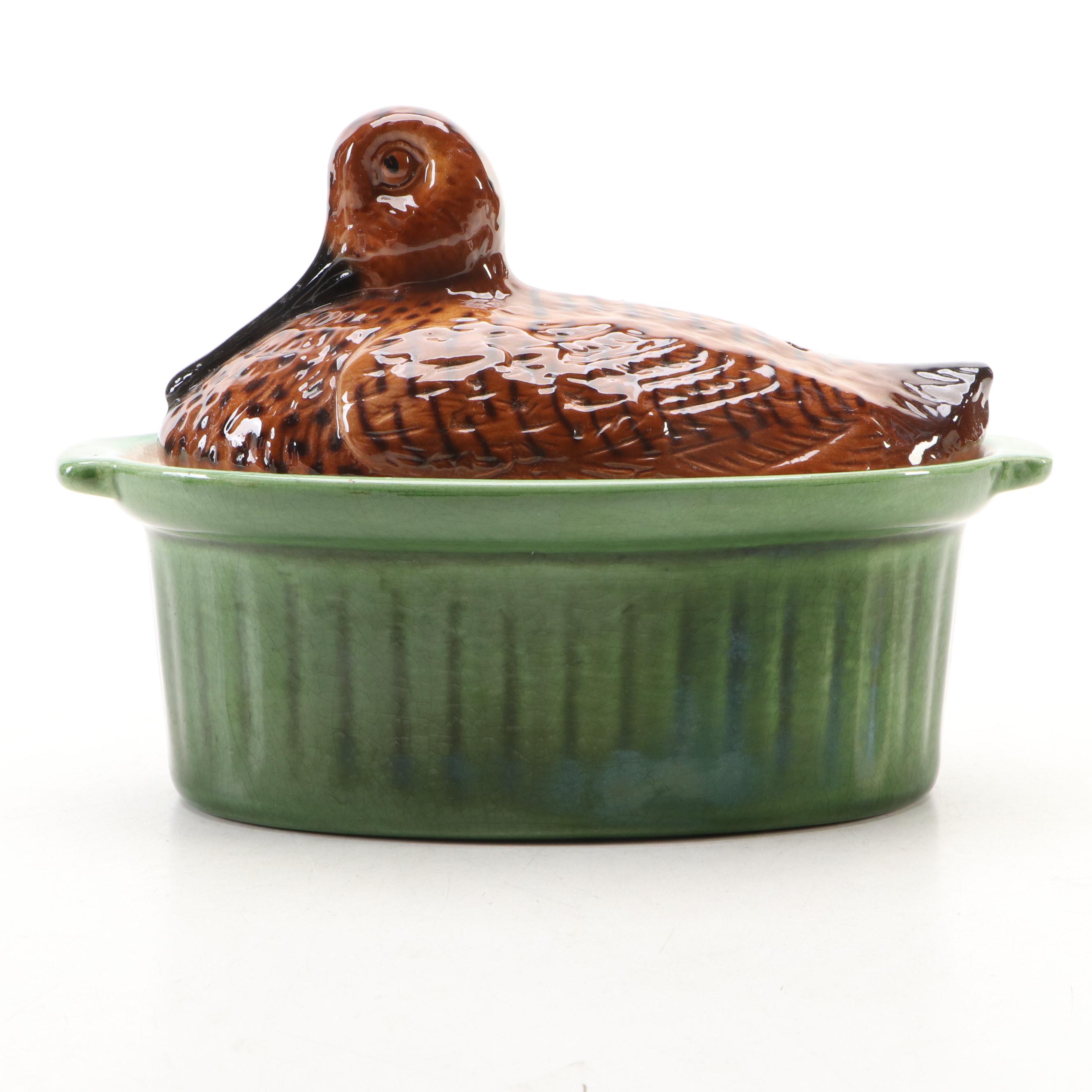 French Ceramic Duck Tureen, Mid to Late 20th Century