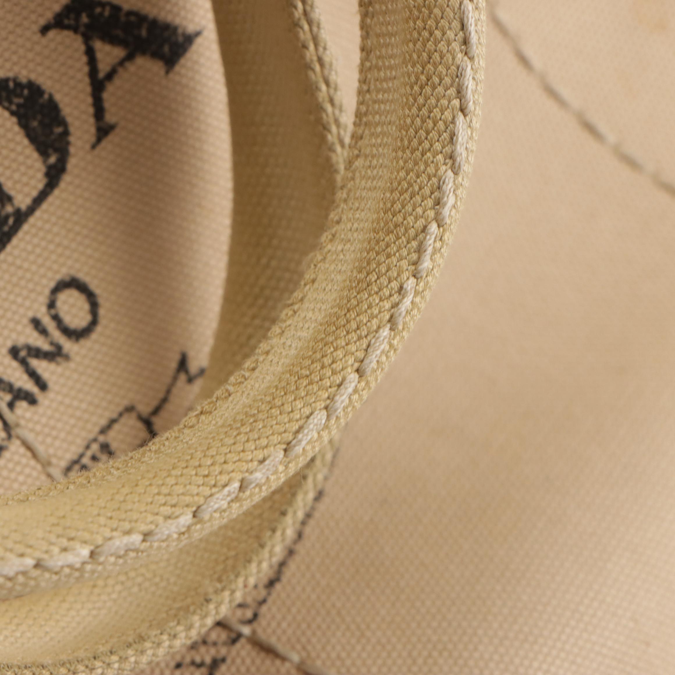 Prada Large Canapa Tote Bag in Beige Canvas