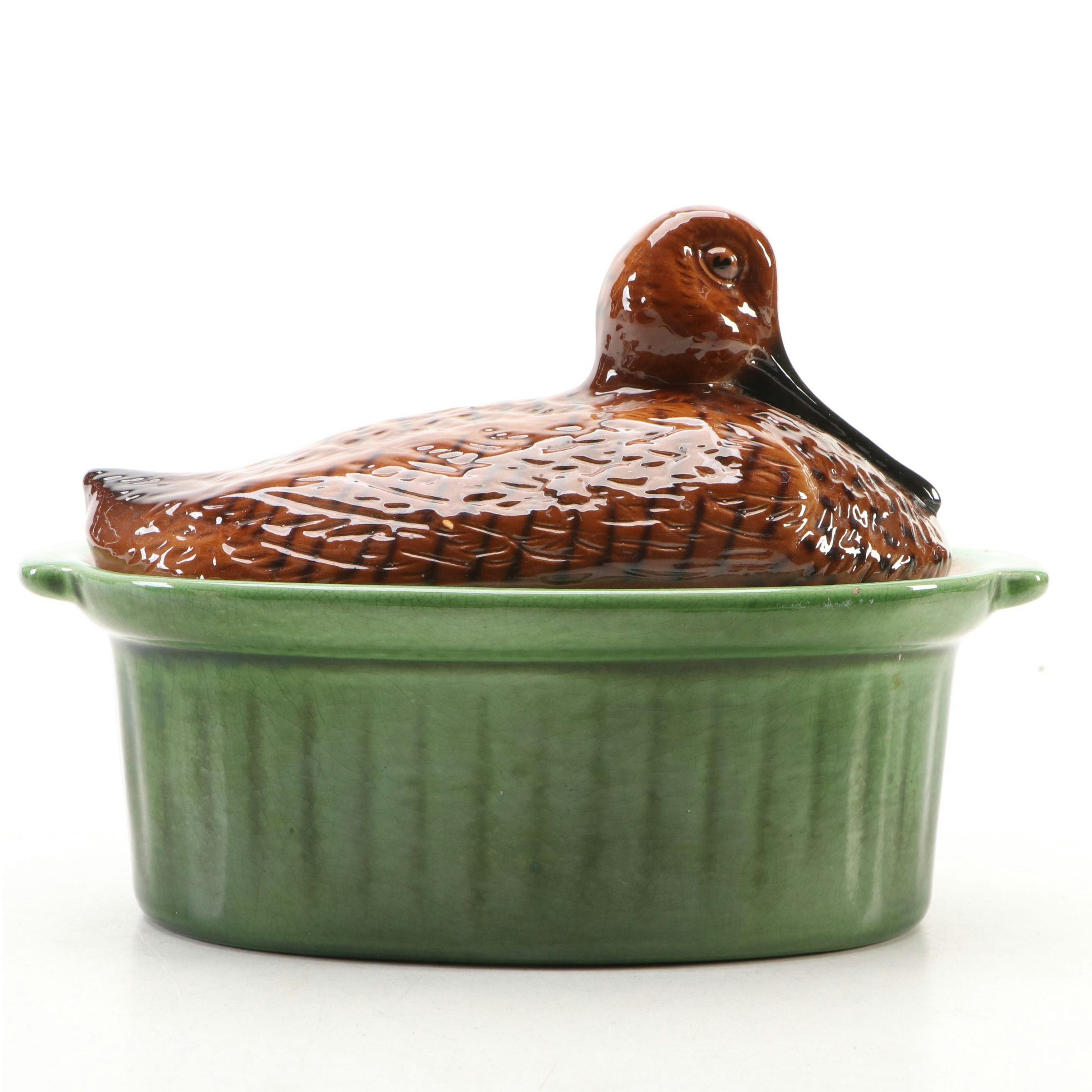 French Ceramic Duck Tureen, Mid to Late 20th Century
