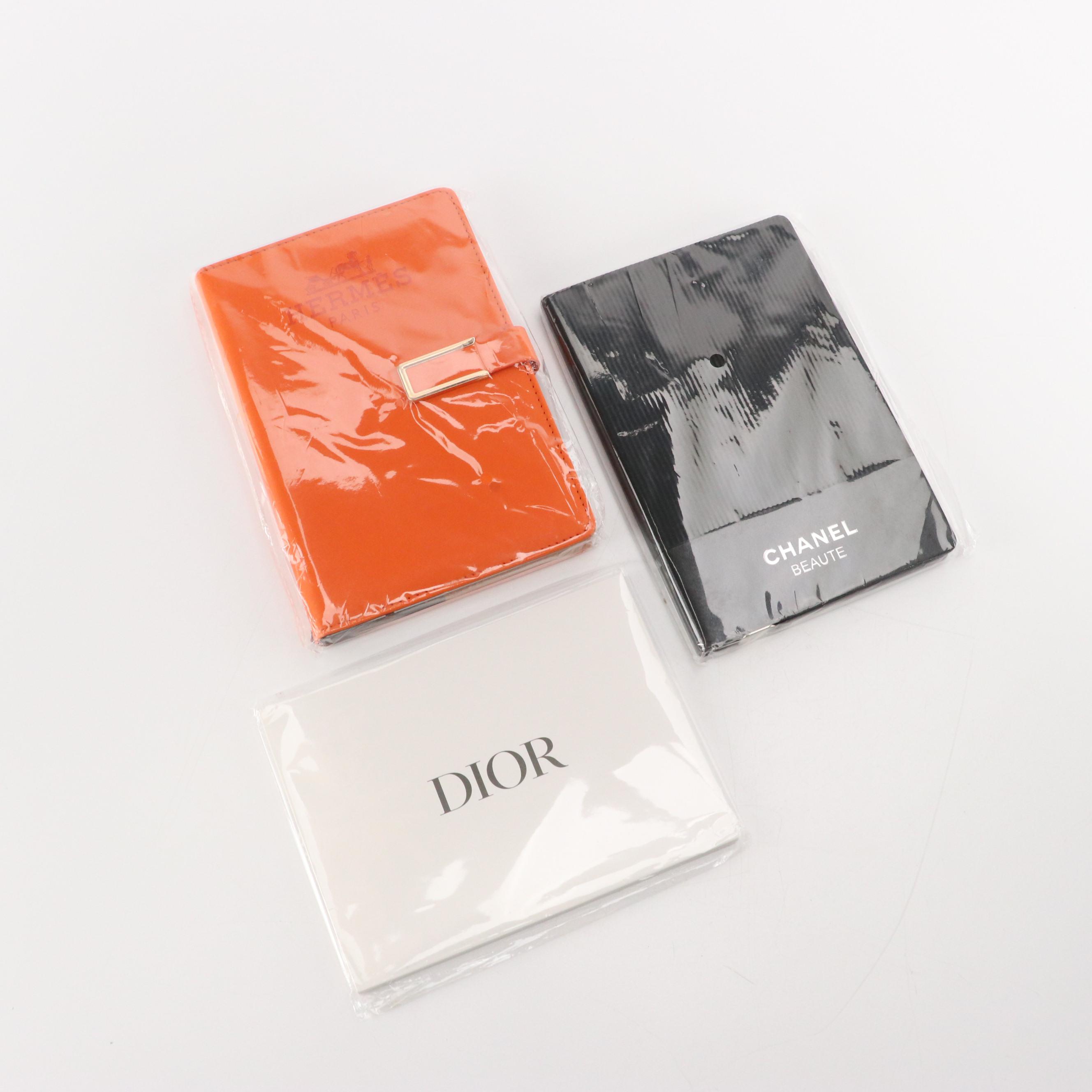 Hermès, Chanel Beauté and Dior Promotional Notebooks in Packaging