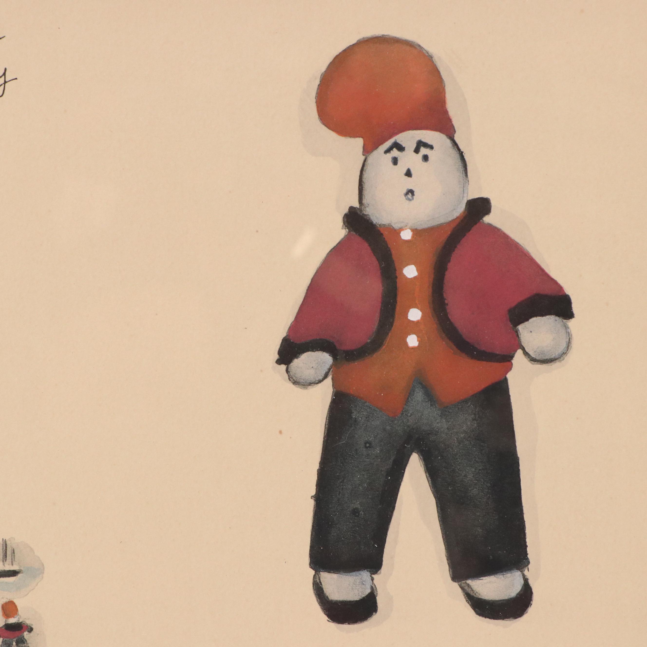 Hand-Colored Collotypes "Jean Jacques" and "This Is My Doll Edwina"