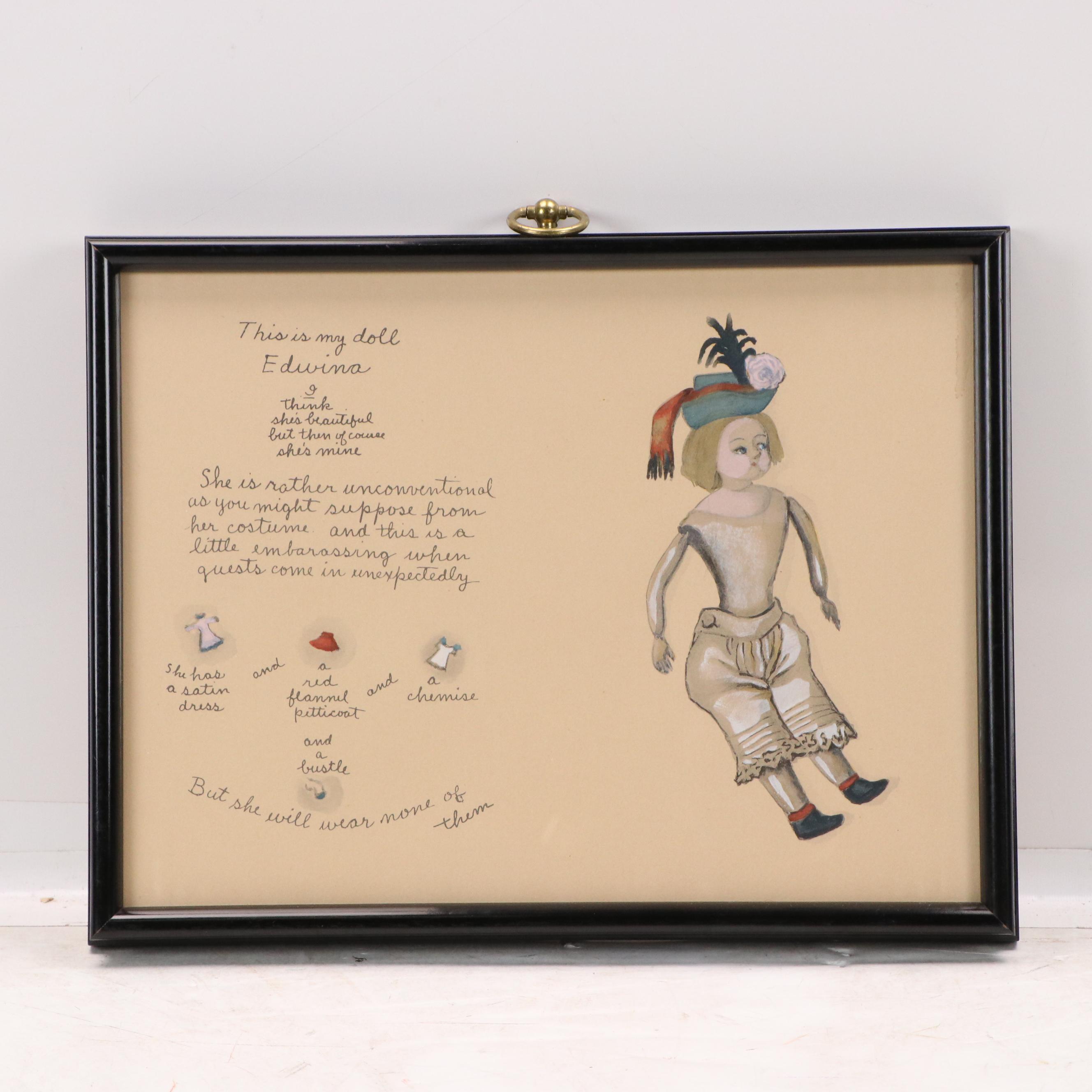 Hand-Colored Collotypes "Jean Jacques" and "This Is My Doll Edwina"