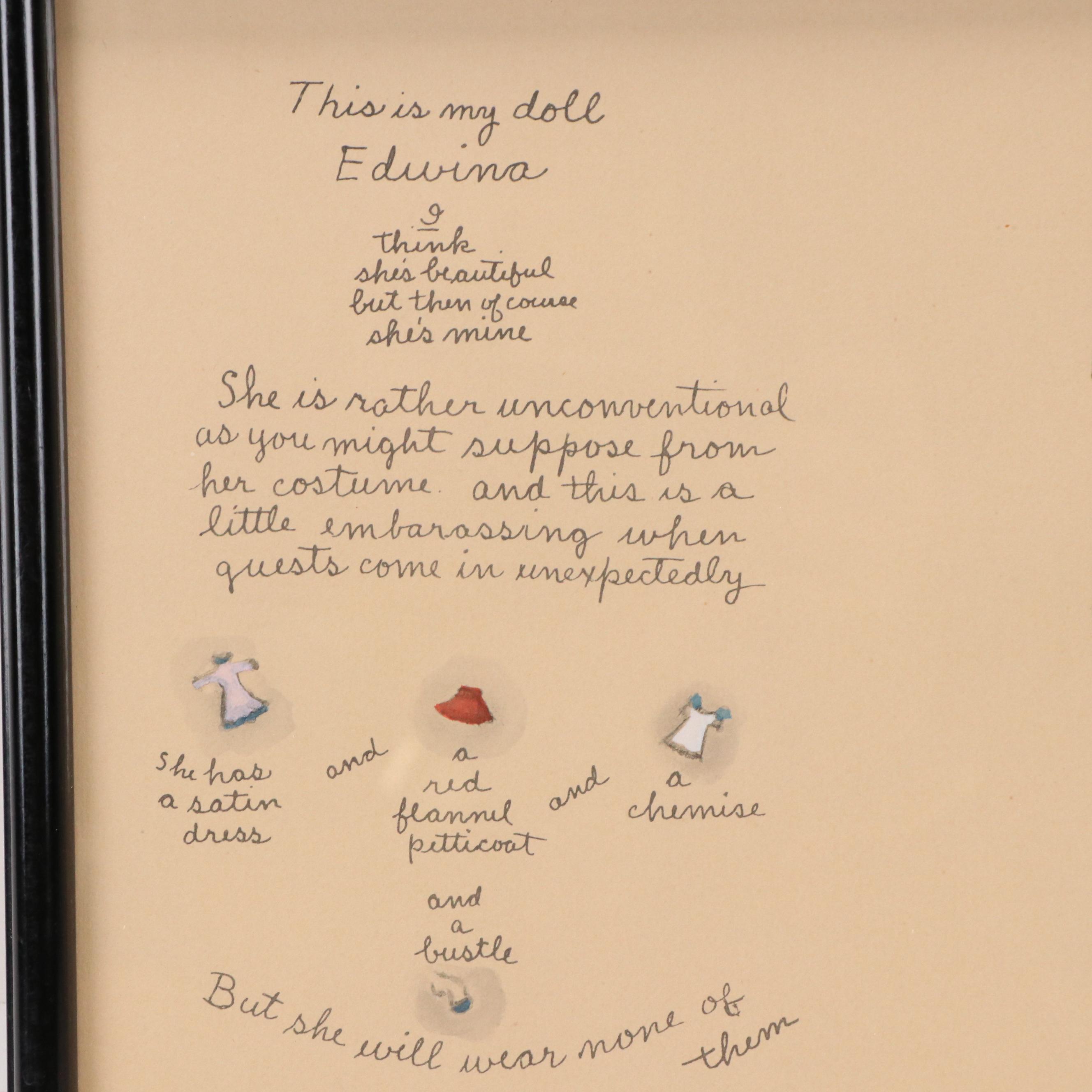 Hand-Colored Collotypes "Jean Jacques" and "This Is My Doll Edwina"