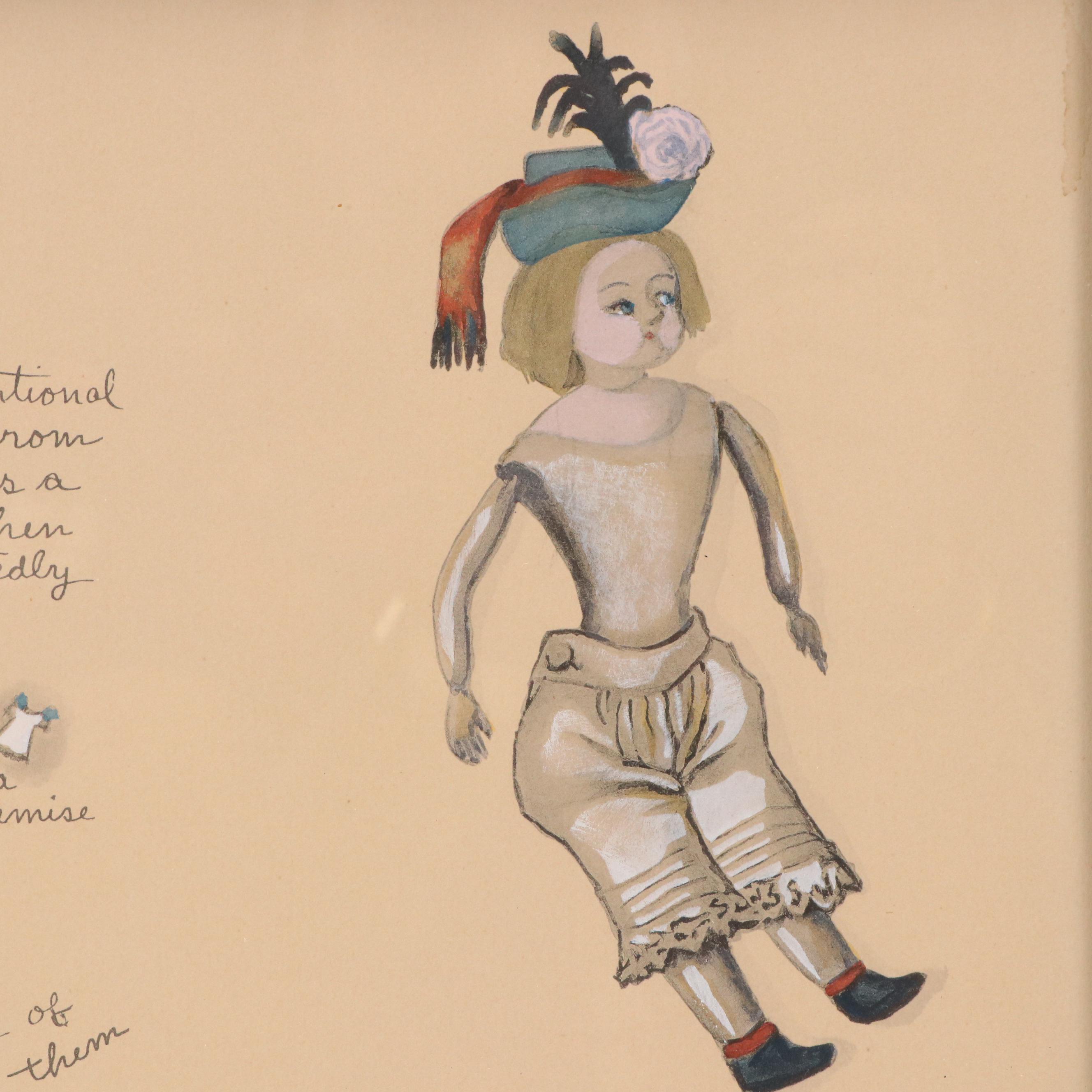 Hand-Colored Collotypes "Jean Jacques" and "This Is My Doll Edwina"