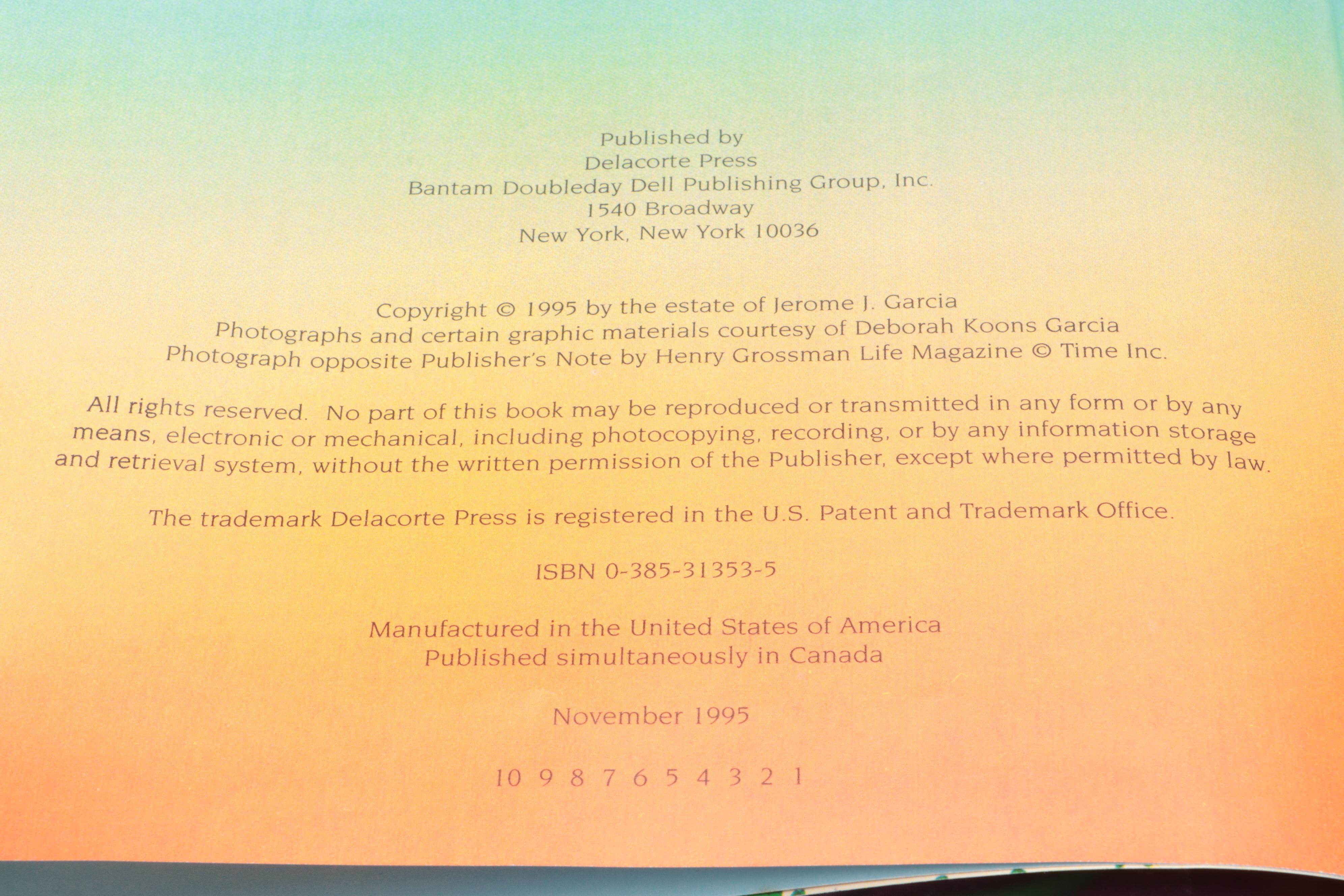 First Printing "Harrington Street" by Jerry Garcia, 1995