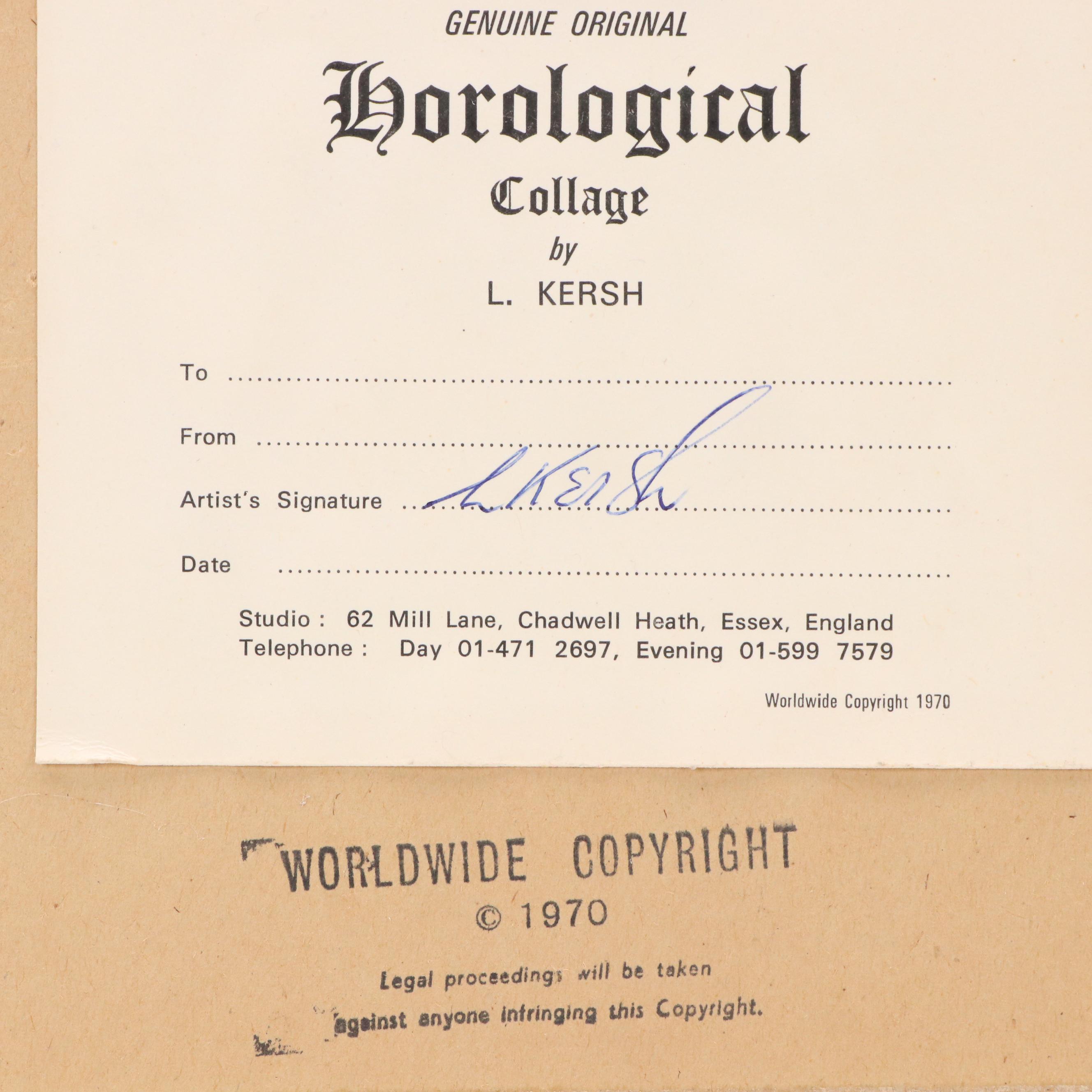 L. Kersh Horological Collages "Royal Coach" and More