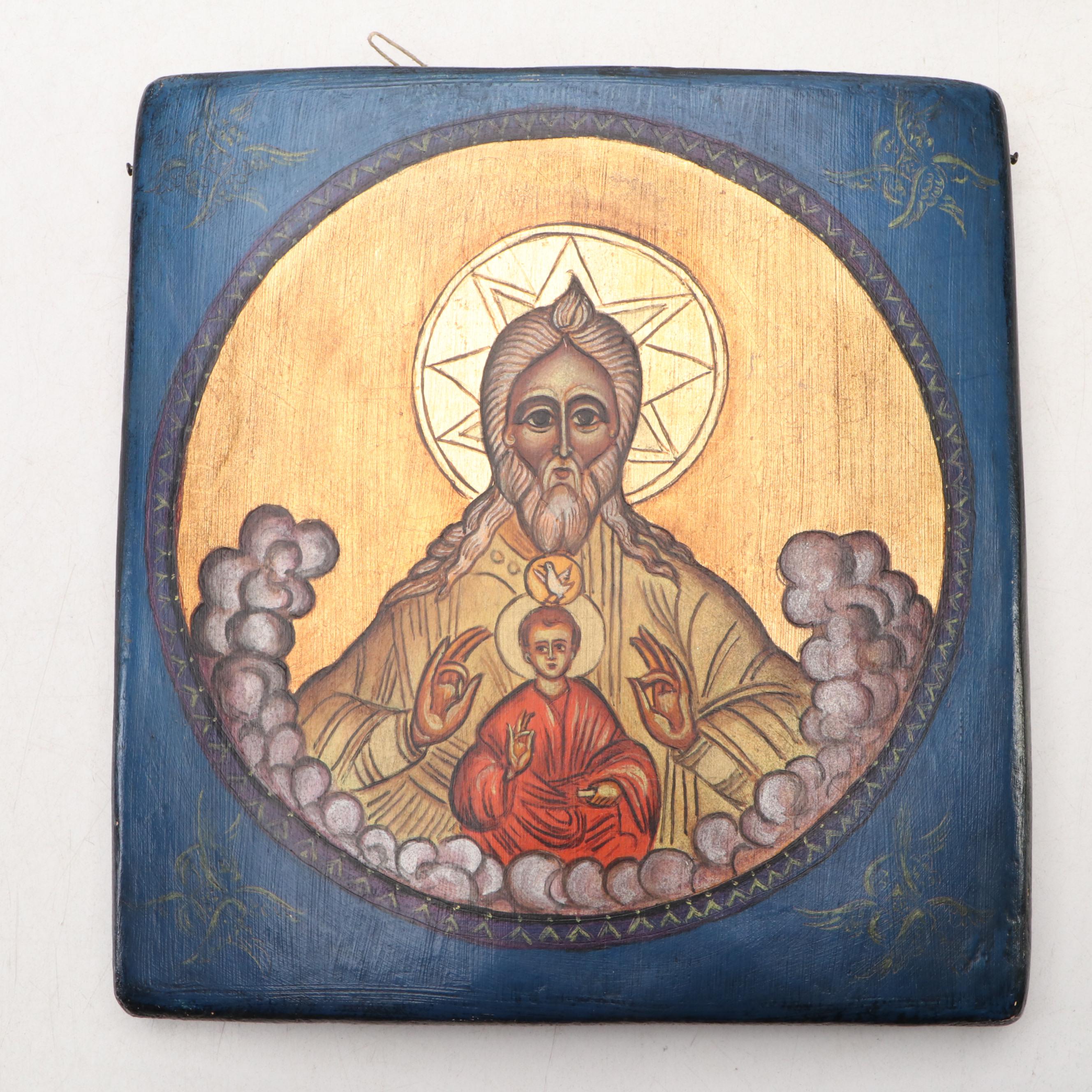 Hungarian Orthodox Church Hand-Painted Otechestvo with More Icons