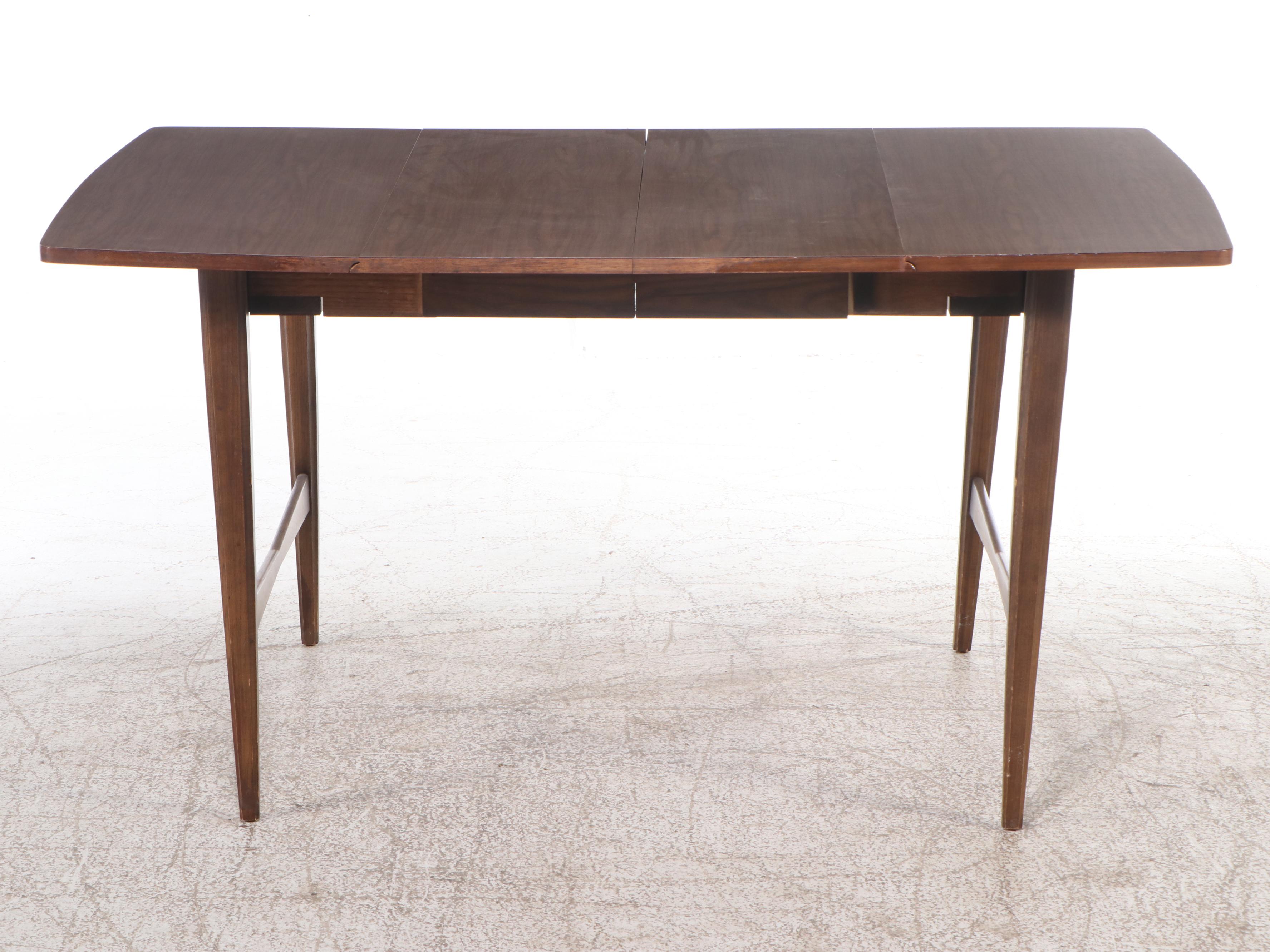 Mid Century Modern Walnut Five-Piece Dining Set, Mid-20th Century