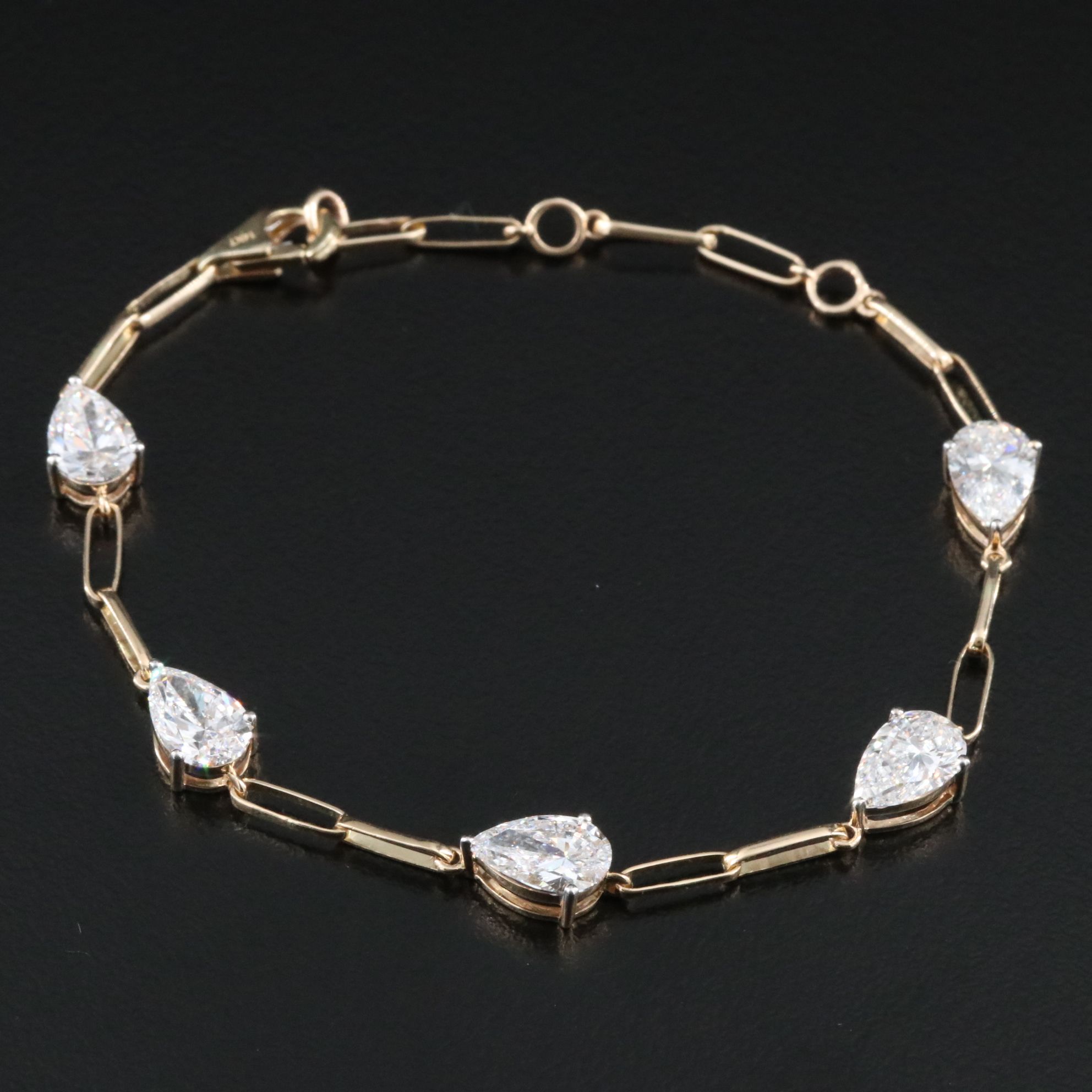 14K 4.42 CTW Lab Grown Diamond Station Bracelet