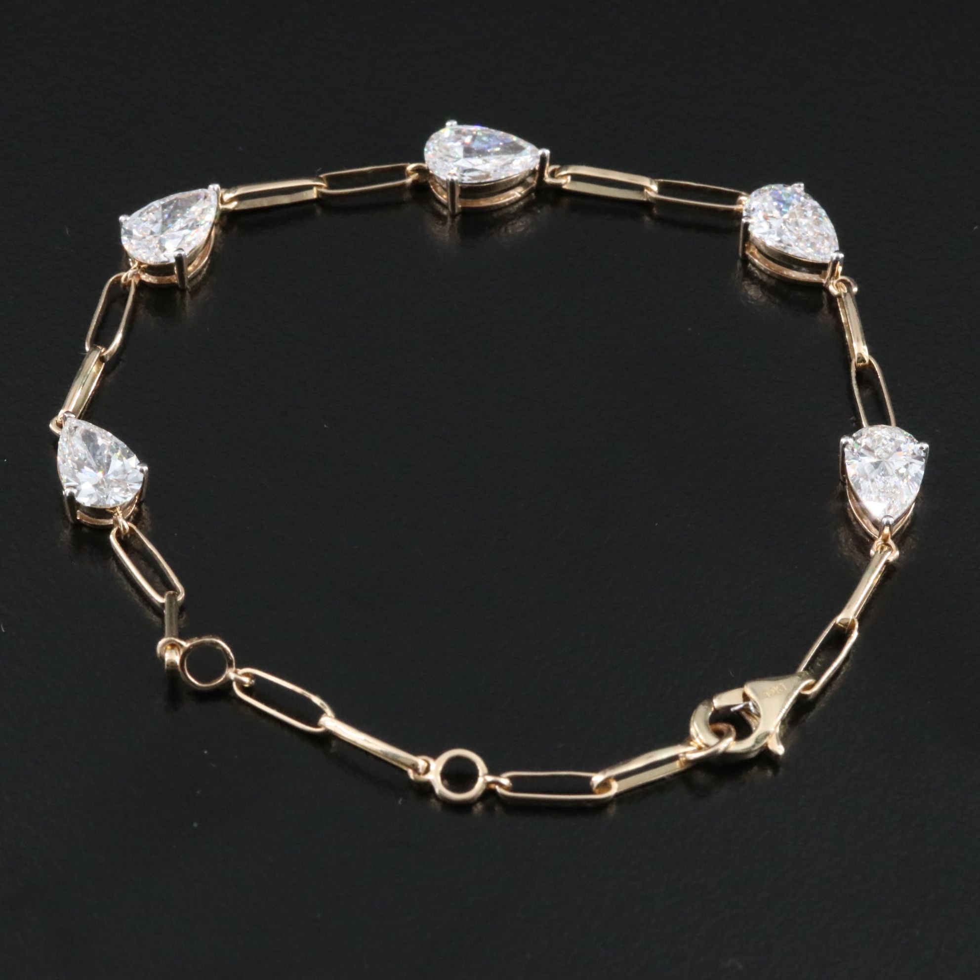 14K 4.42 CTW Lab Grown Diamond Station Bracelet