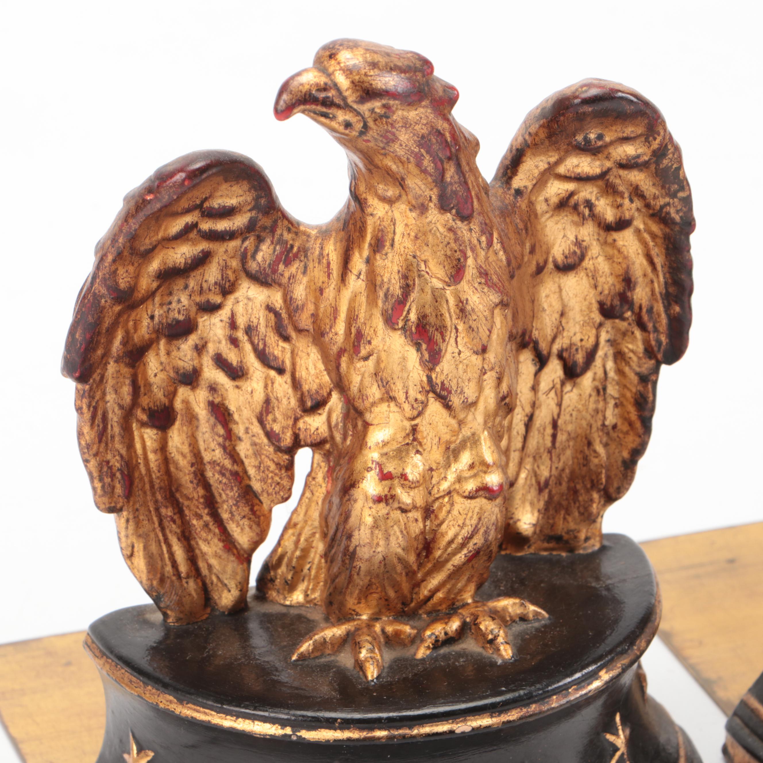Pair of Italian Giltwood Eagle Bookends