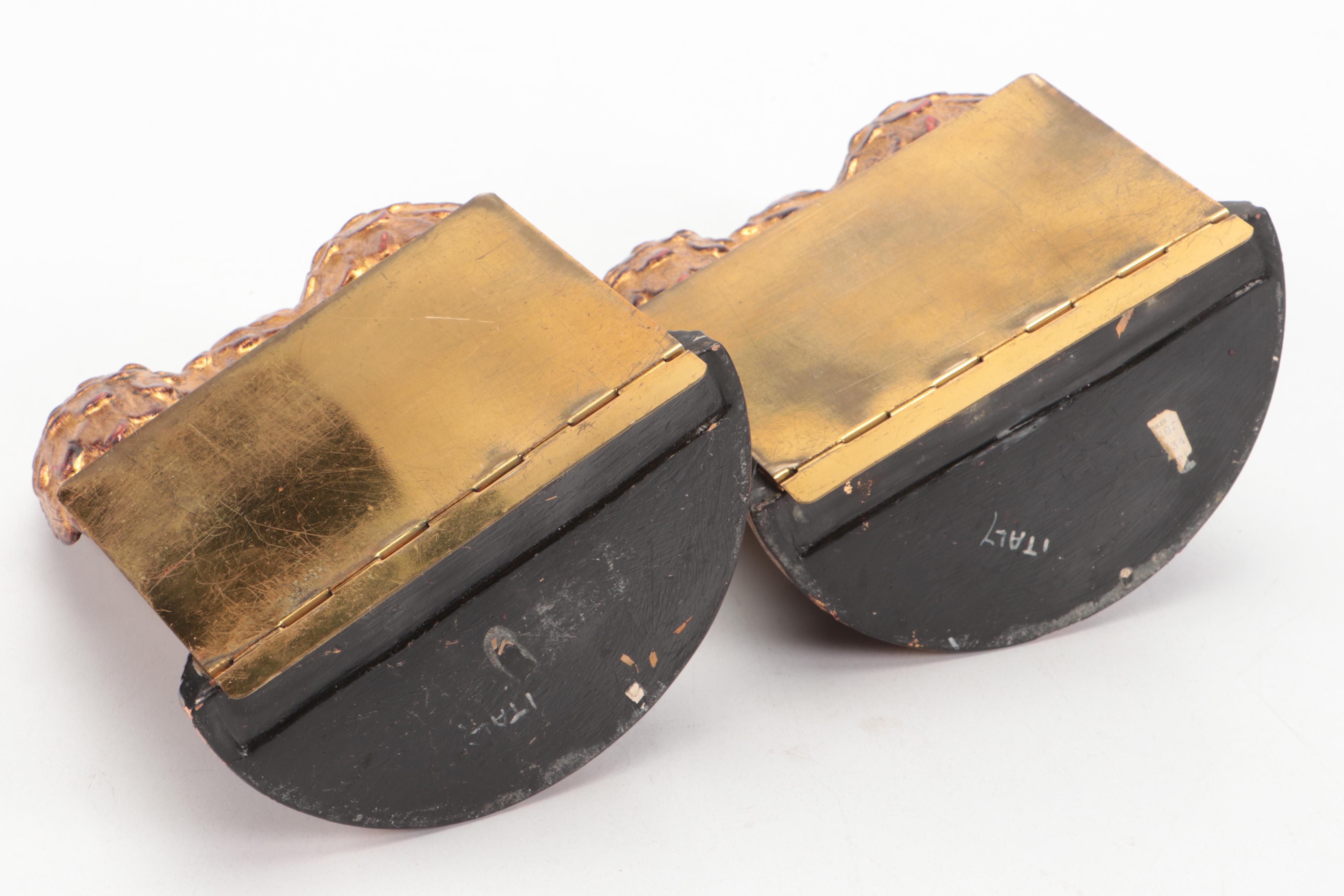 Pair of Italian Giltwood Eagle Bookends