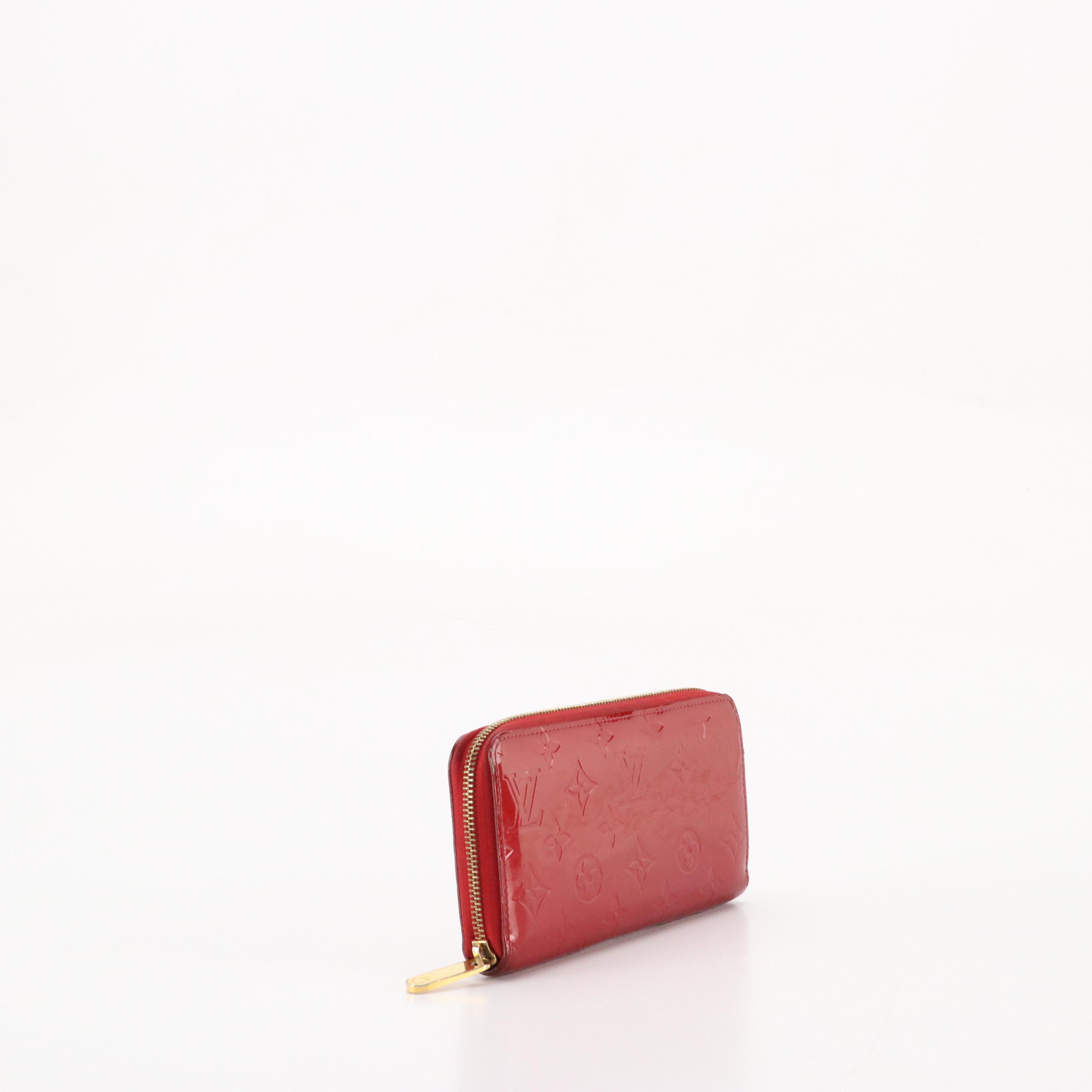 Louis Vuitton Zippy Wallet in Monogram Rouge Grenadine Vernis Leather with Box