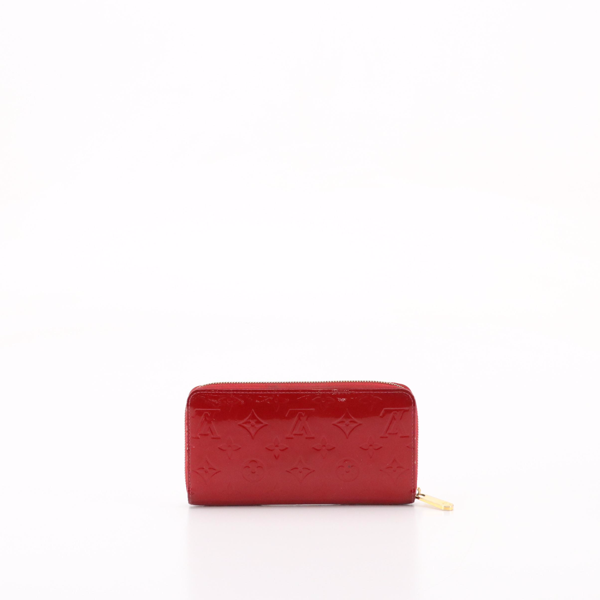Louis Vuitton Zippy Wallet in Monogram Rouge Grenadine Vernis Leather with Box
